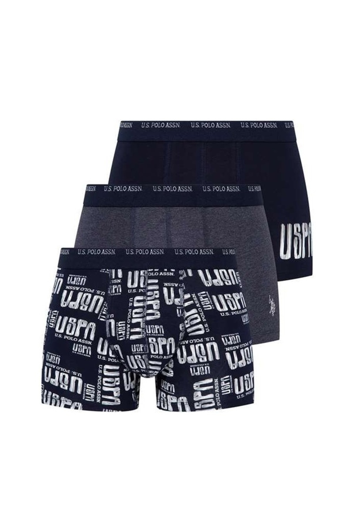 یو اس پولو شورت باکسر لیکرا مردانه 3 عددی
