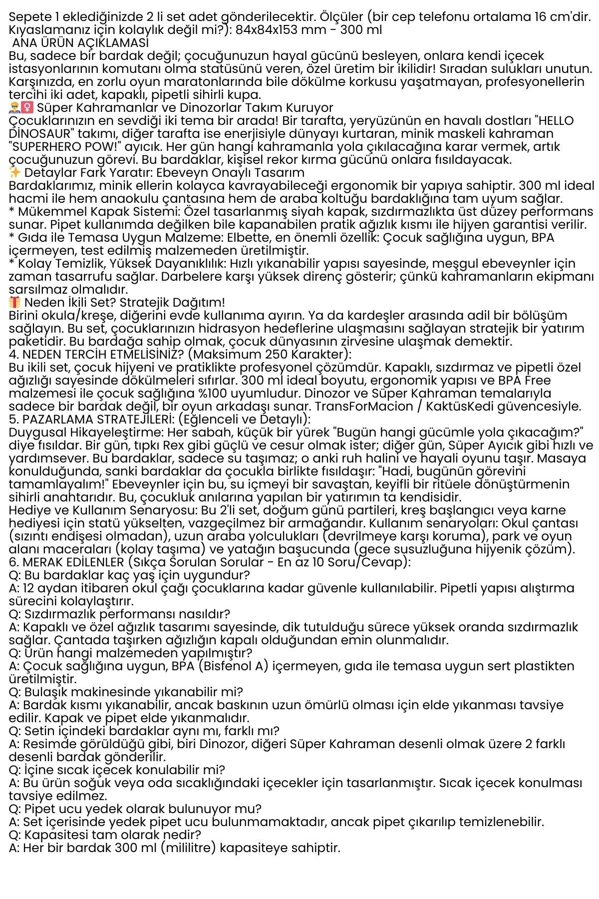 Transformacion Çocuk Pipetli Bardak Seti 2'li Dinozor & Süper Kahraman İkili Eğlenceli Kapaklı Suluk Matara 300 ml fotoğrafı 4 (önizleme)