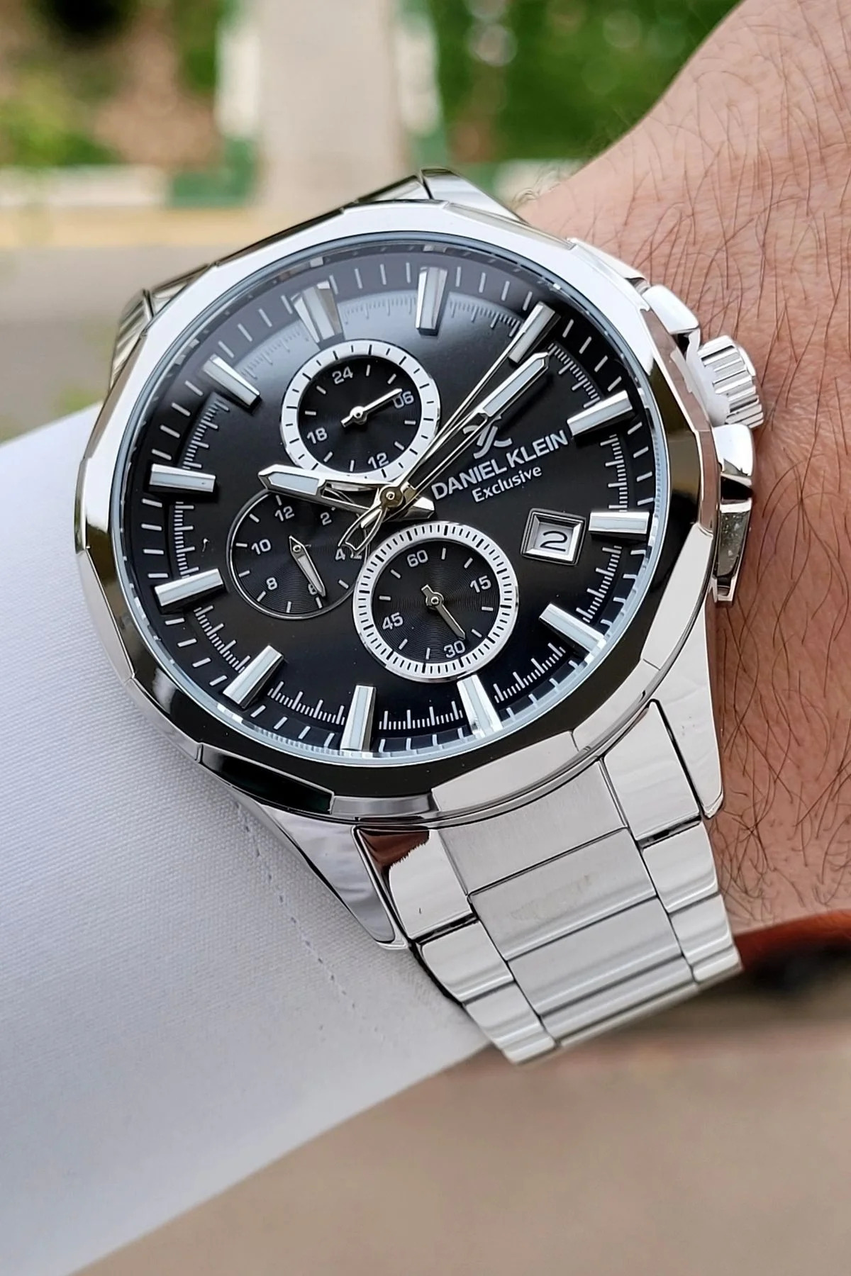 ساعت مچی مردانه فعال با صفحه مشکی ۴۵ میلی‌متری و نشانگرهای داخلی Dkiste1760