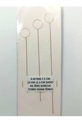 Eskişehir hobi sanat 0.40 Mm 7.5 Cm 10 Cm 12,5 Cm 3 Adet Kıl iğne, Boncuk Tes...