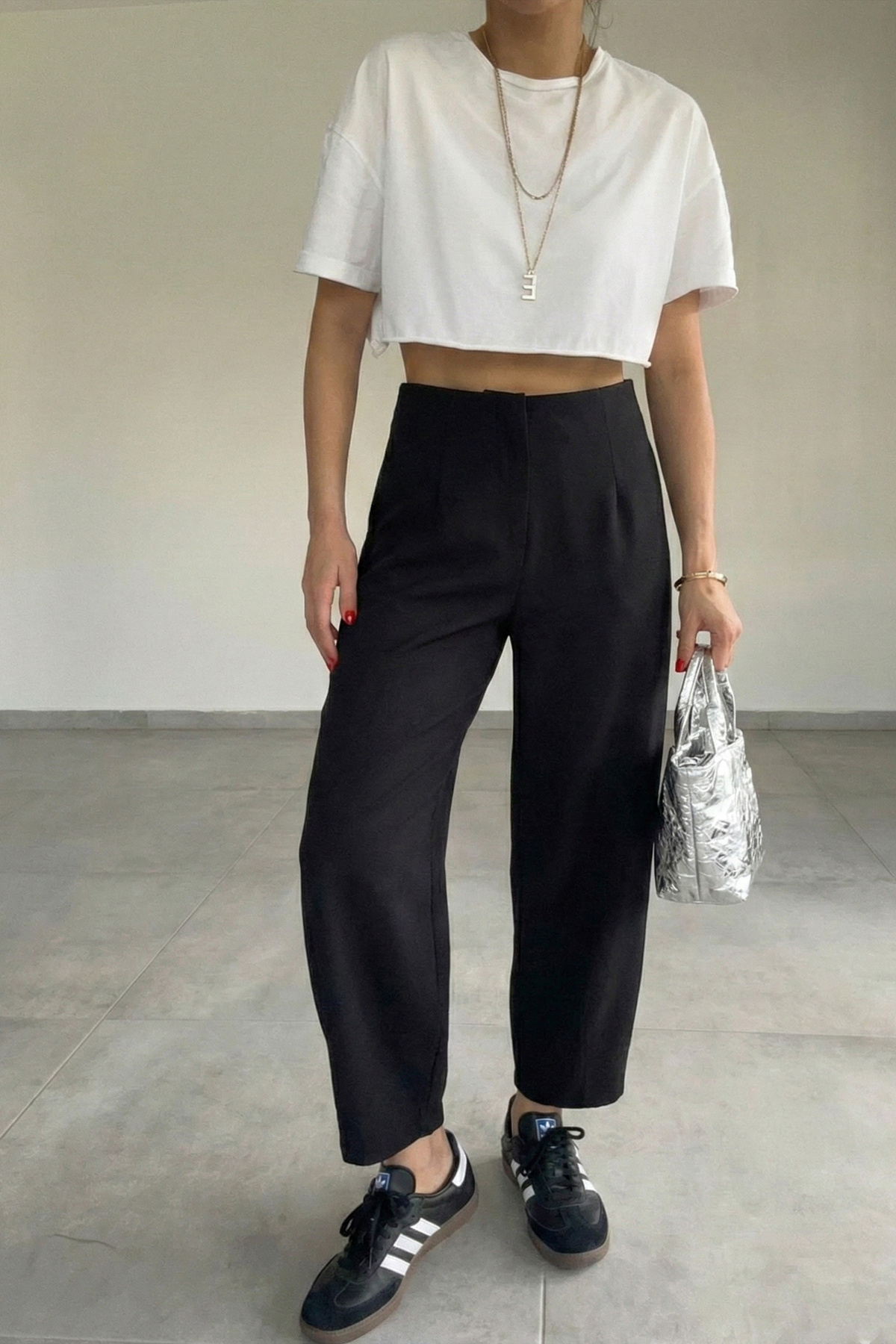 ECOTİQUE  Kadın Beli Lastikli Yüksek Bel Full Likra Şalvar Balon Pantolon - Görsel 6