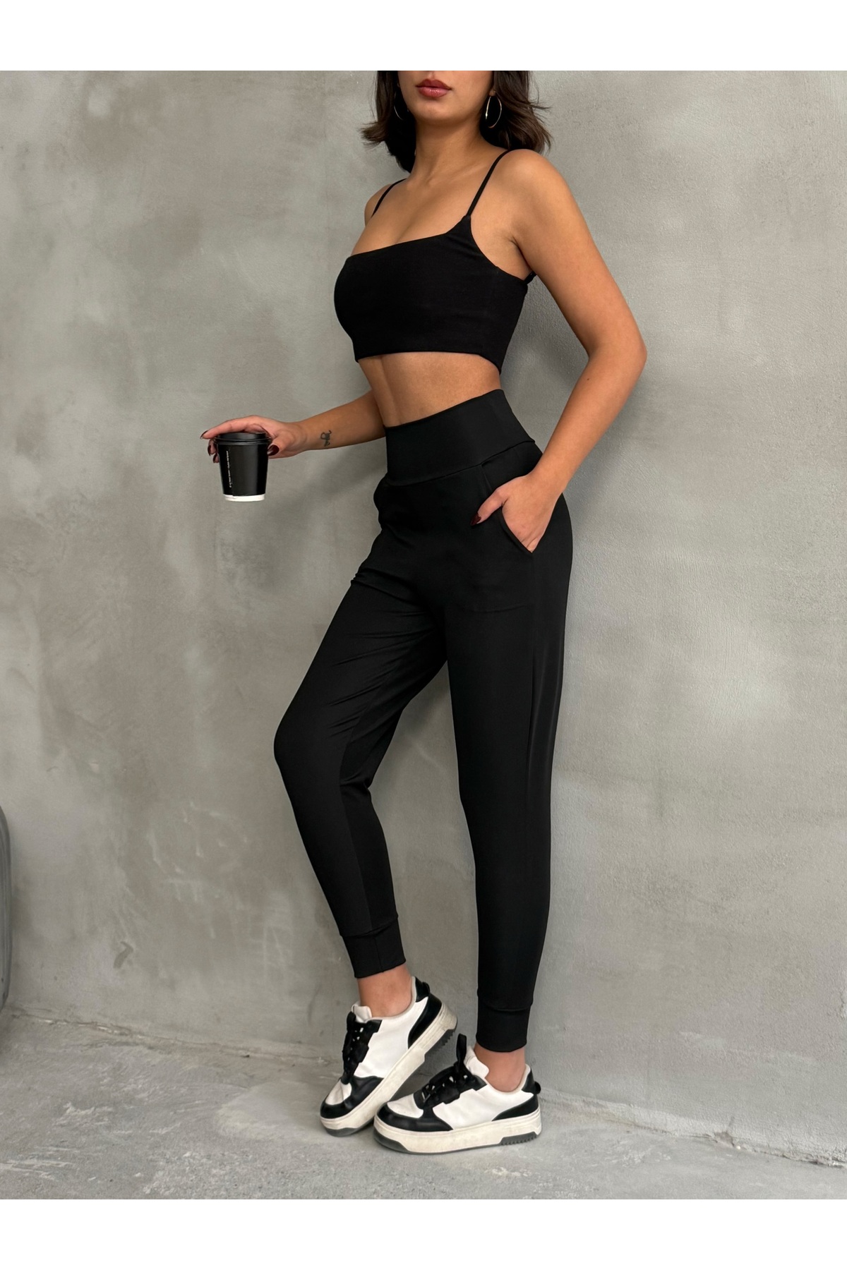 Nordmende Kadın Yüksek Bel Jogger Eşofman Altı Joggers görsel 7