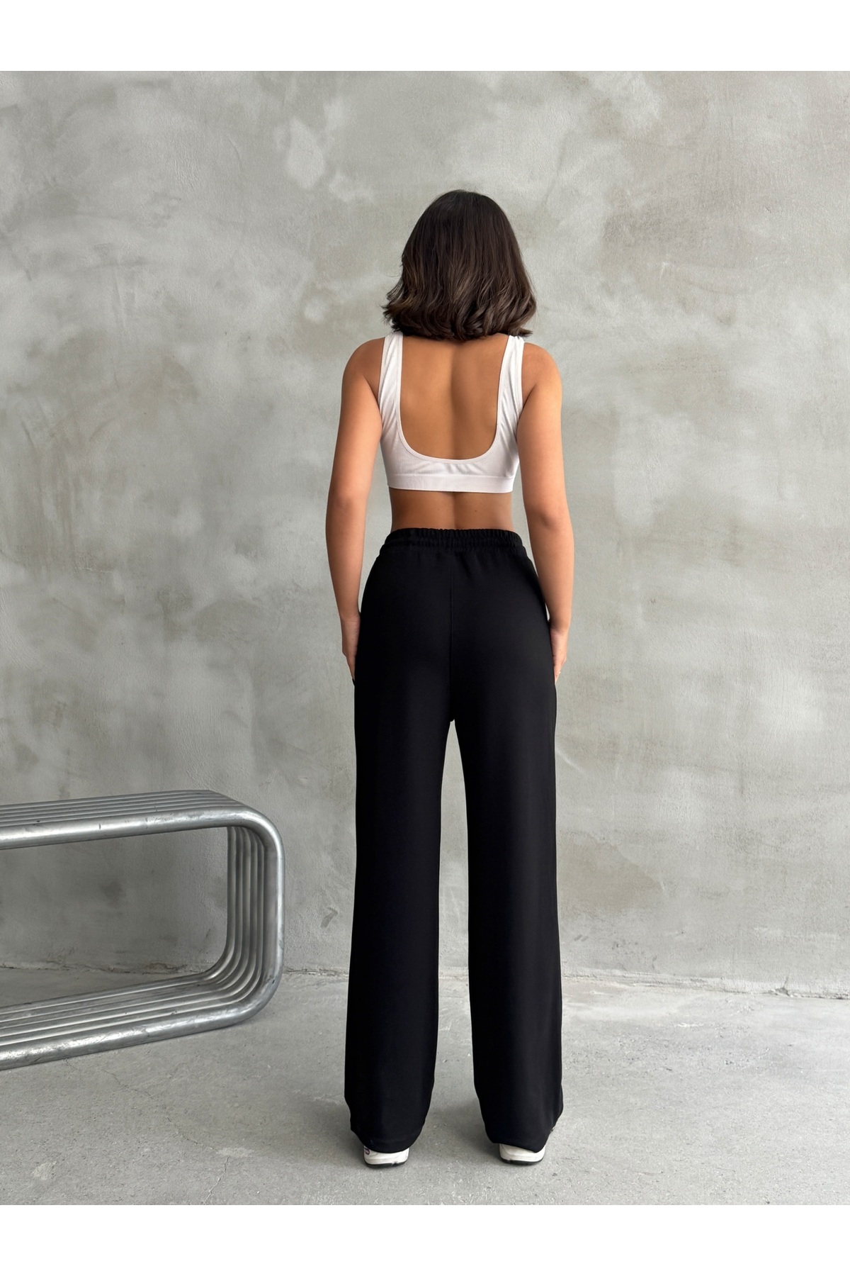 Nordmende  Kadın Modal Geniş Paça Yüksek Bel Eşofman Altı - Görsel 4