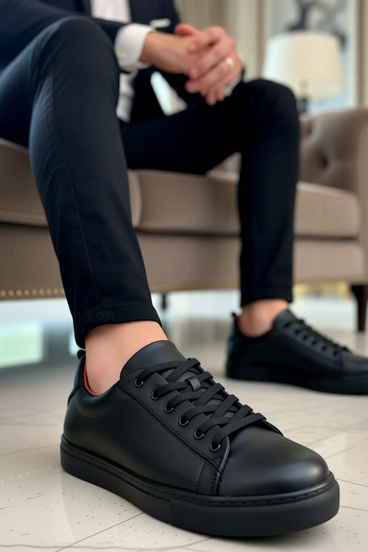 Erkek Bağcıklı Süet Sneaker Standart Kalıp Taban Fonksiyonel Dayanıklı Kaliteli Konforlu Şık