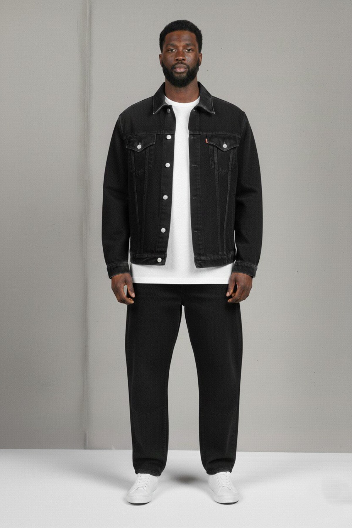 WKM  Erkek Regular Fit Rahat Kesim Çift Cepli Denim Kot Ceket - Görsel 2