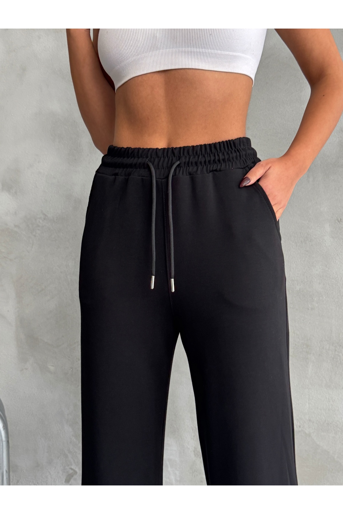 Nordmende  Kadın Modal Geniş Paça Yüksek Bel Eşofman Altı - Görsel 3