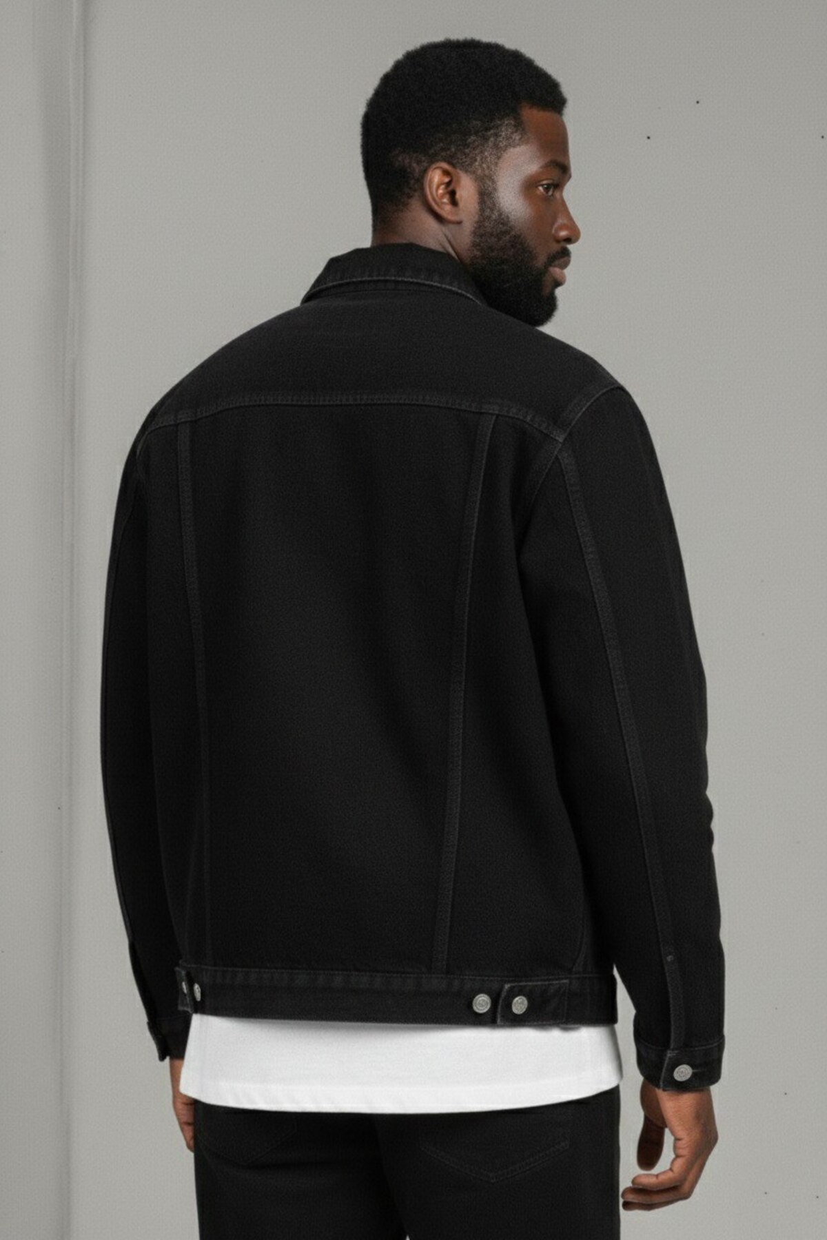 WKM  Erkek Regular Fit Rahat Kesim Çift Cepli Denim Kot Ceket - Görsel 5