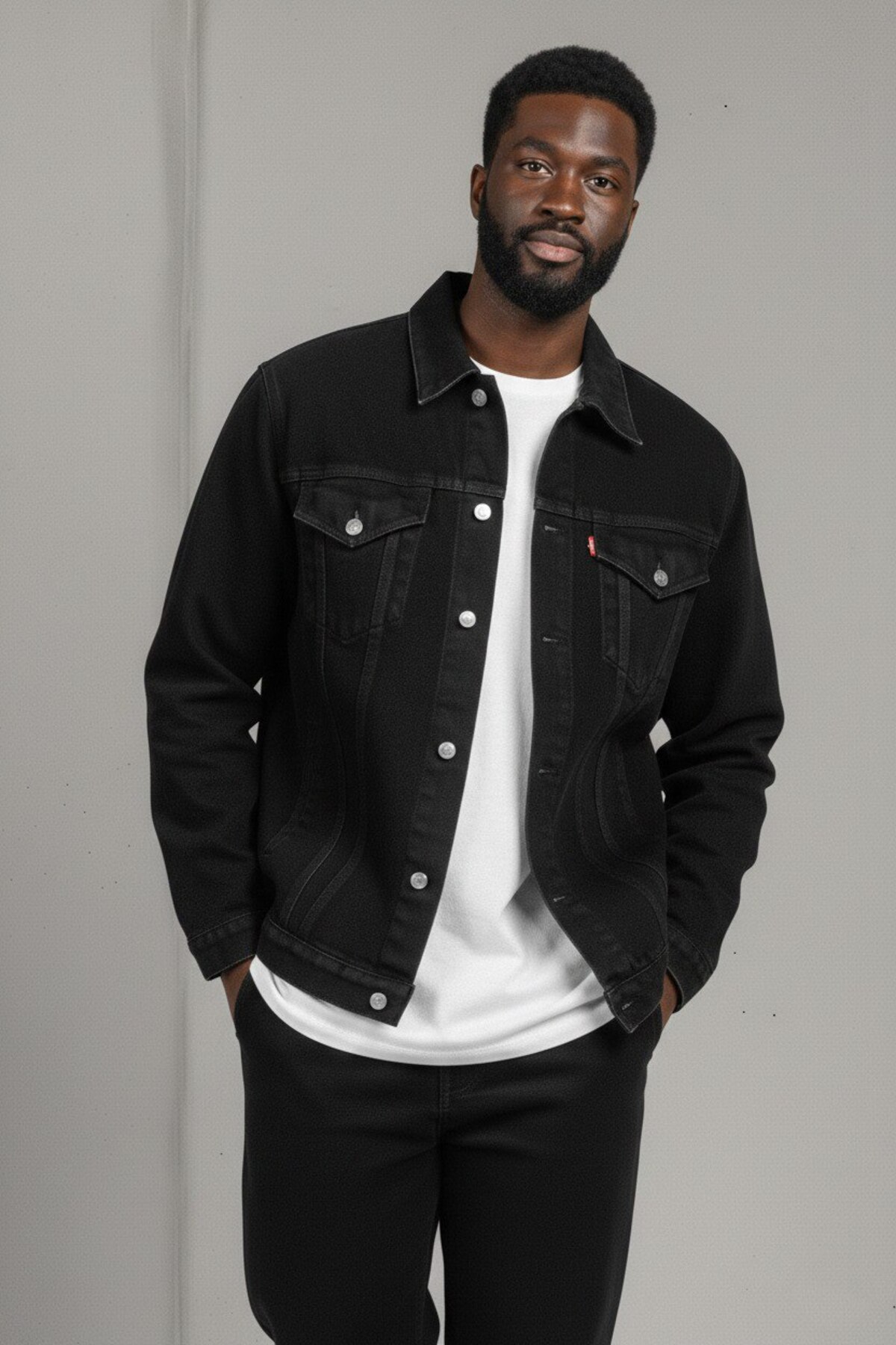 WKM  Erkek Regular Fit Rahat Kesim Çift Cepli Denim Kot Ceket