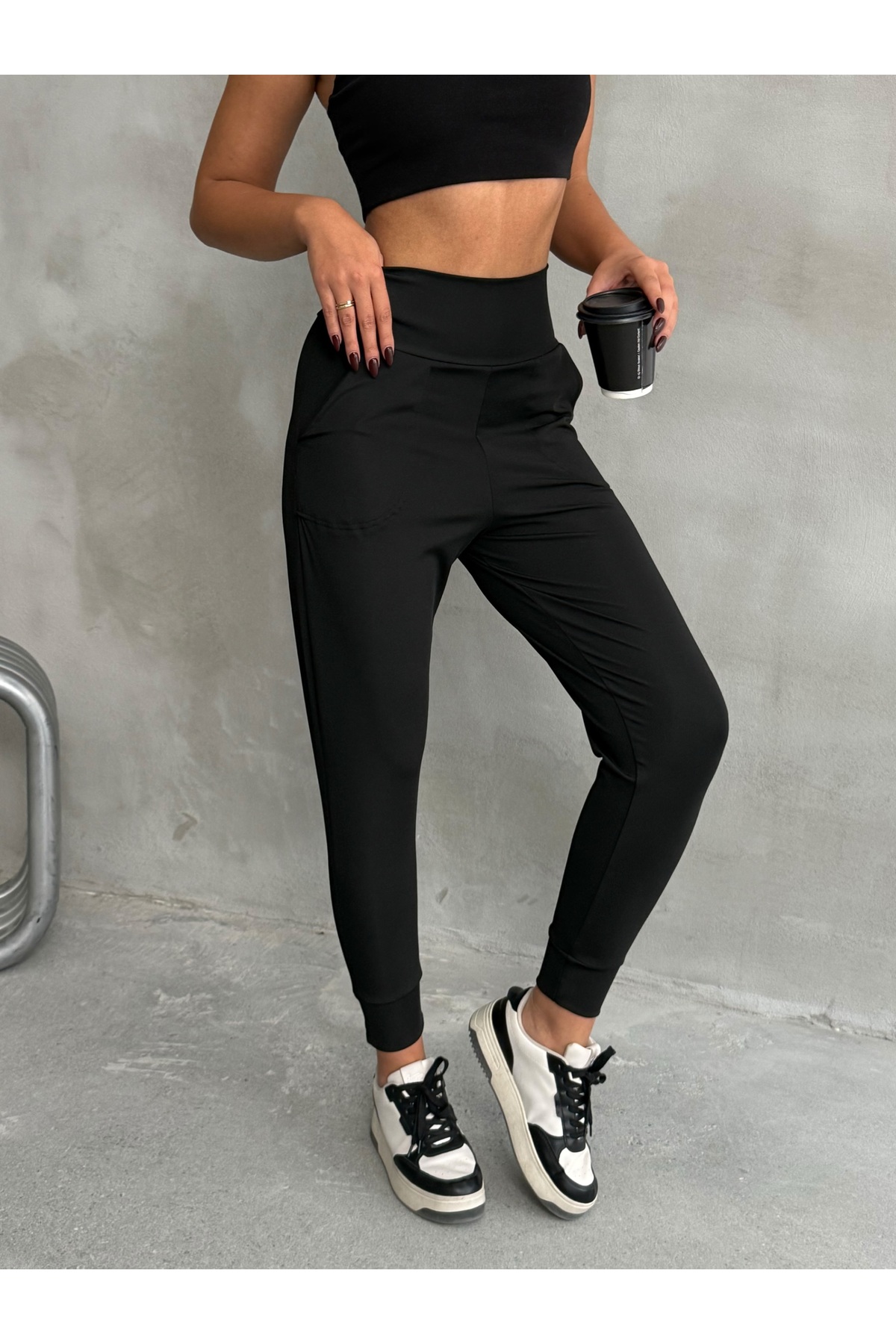 Nordmende Kadın Yüksek Bel Jogger Eşofman Altı Joggers görsel 6