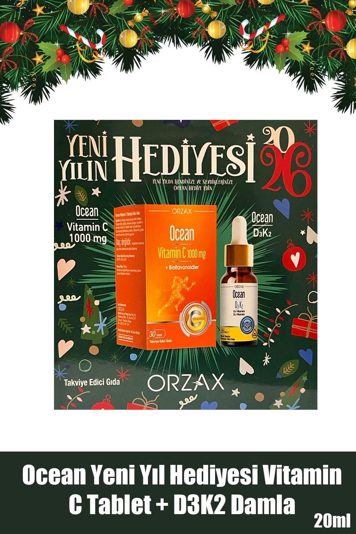 Orzax Ocean Yeni Yıl Hediyesi Vitamin C Tablet + D3K2 Damla 20 ml