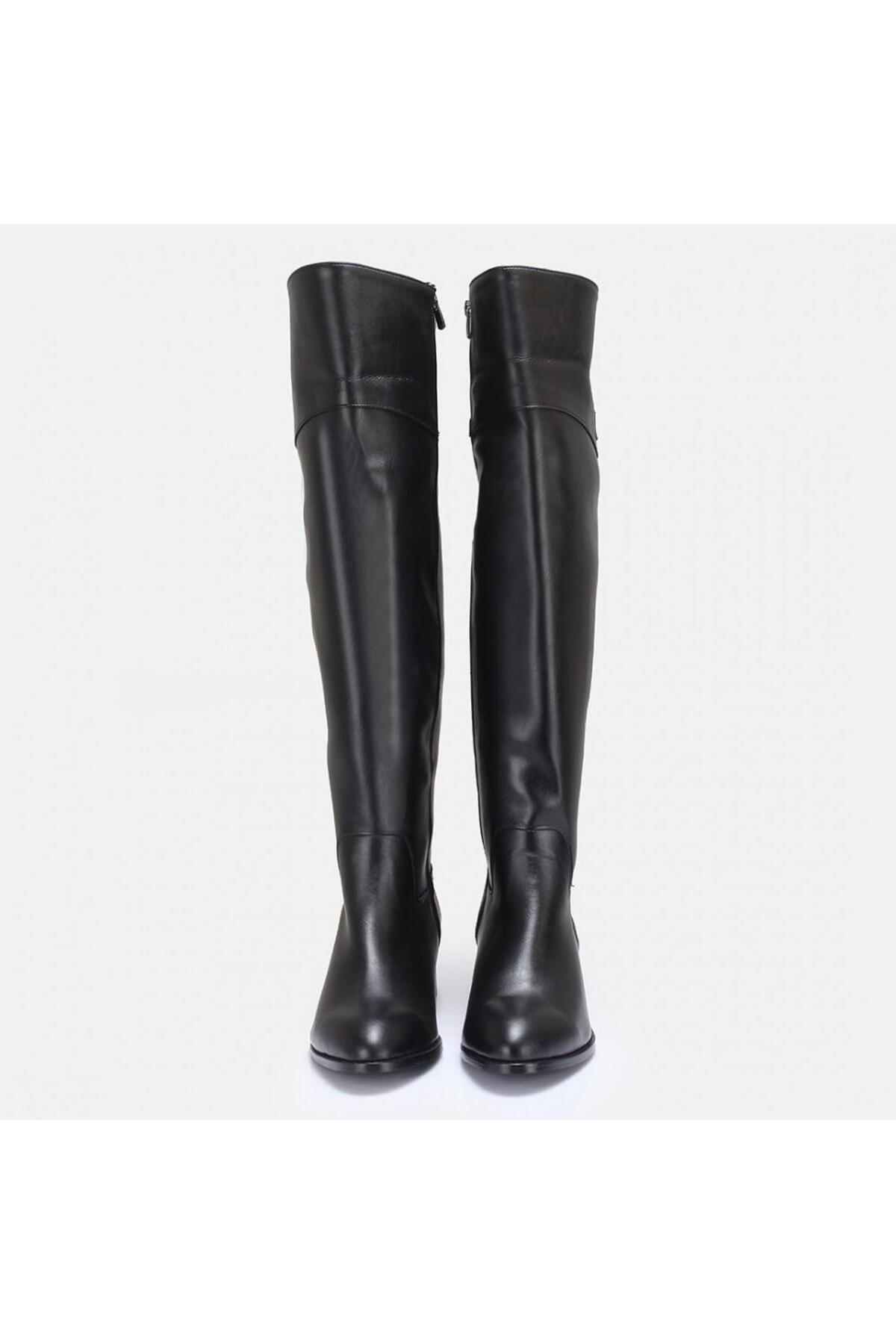37Numara  BÜYÜK NUMARA KADIN BİNİCİ ÇİZME 41-42-43-44 SİYAH CİLT - Görsel 5