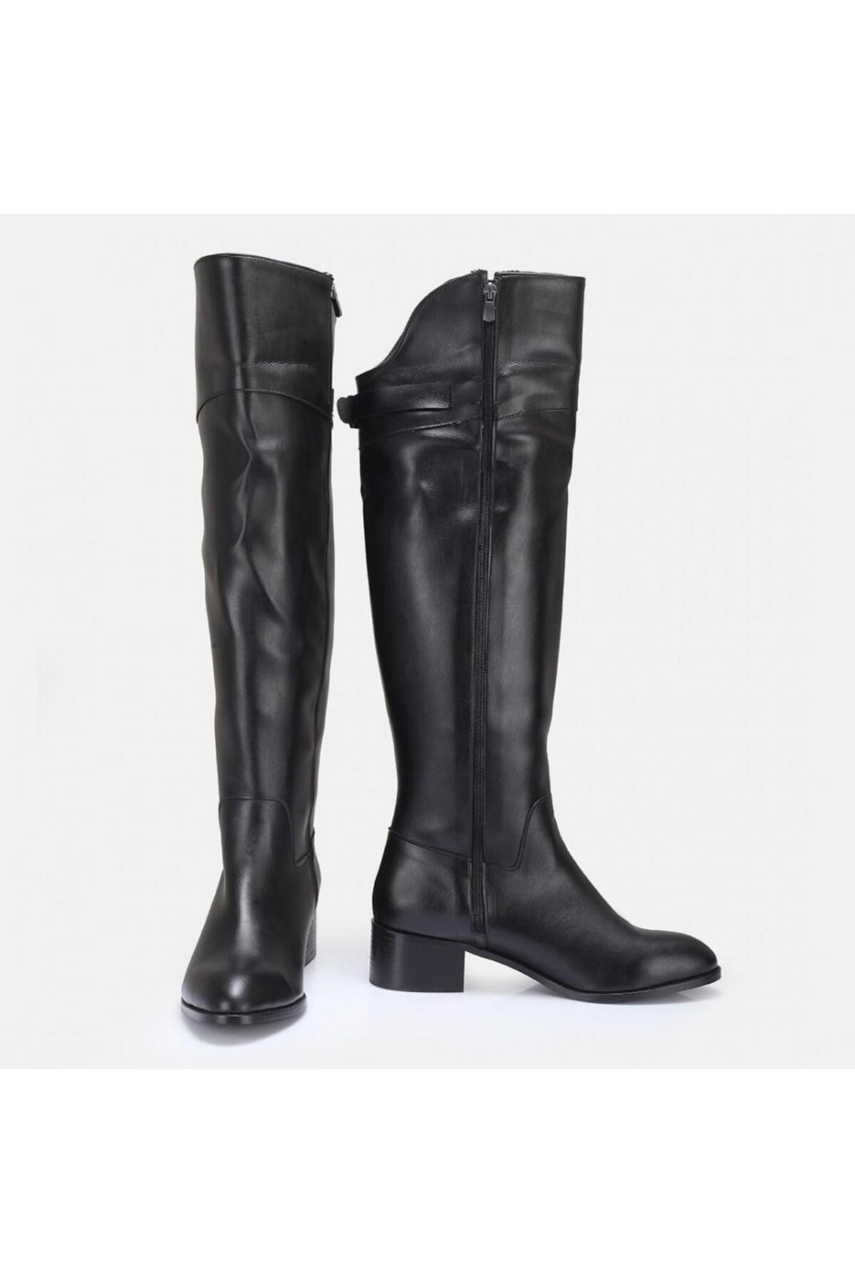 37Numara  BÜYÜK NUMARA KADIN BİNİCİ ÇİZME 41-42-43-44 SİYAH CİLT - Görsel 7