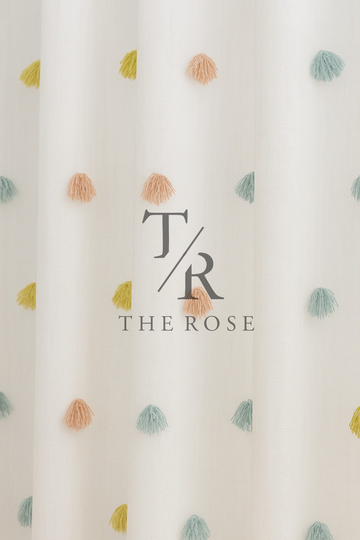 The Rose Perla Renkli Püsküllü Tül Perde, Çocuk Odası, Unisex, Sık Pile fotoğrafı 3 (önizleme)