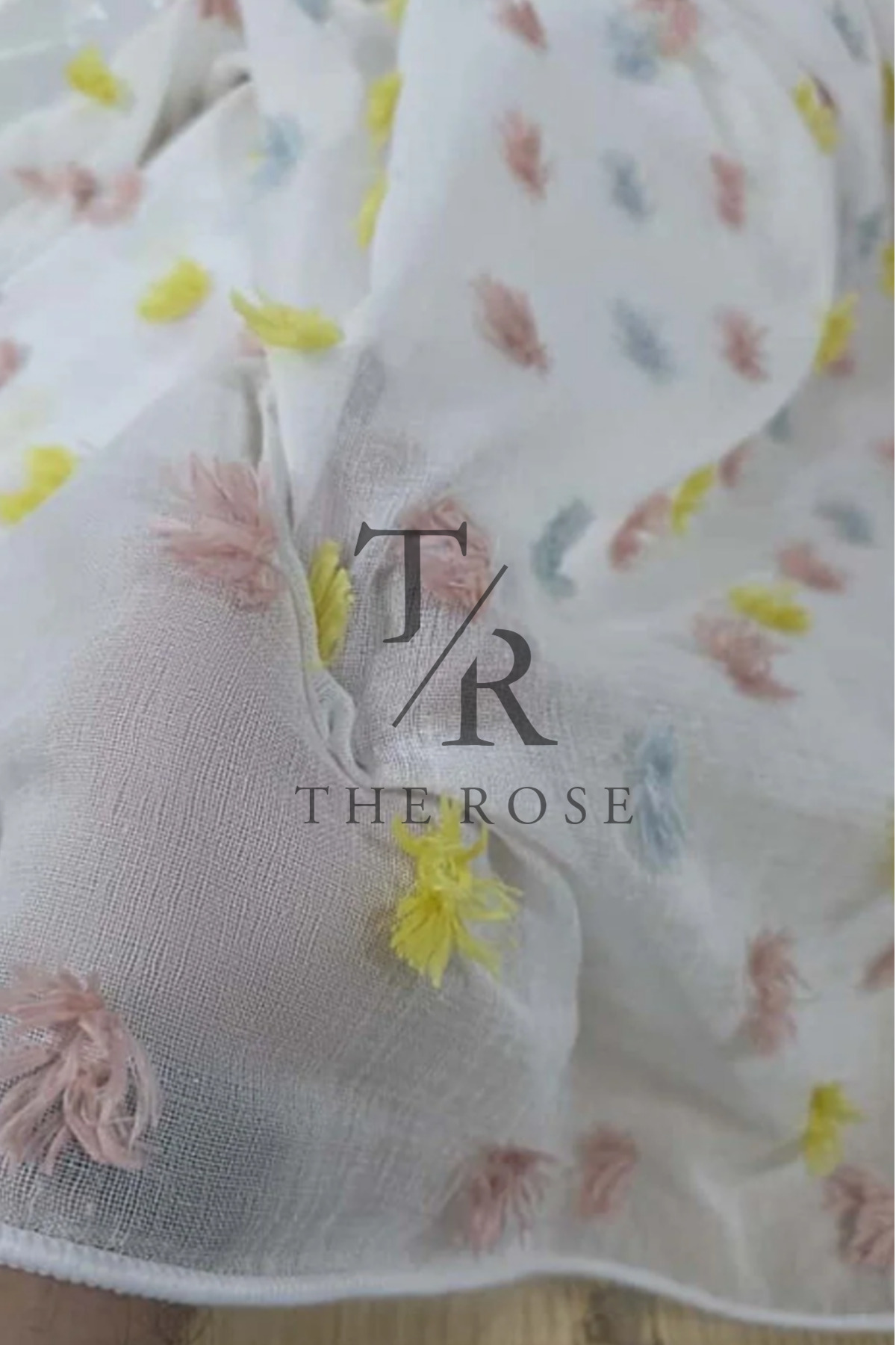 The Rose Perla Renkli Püsküllü Tül Perde, Çocuk Odası, Unisex, Sık Pile fotoğrafı 4 (önizleme)