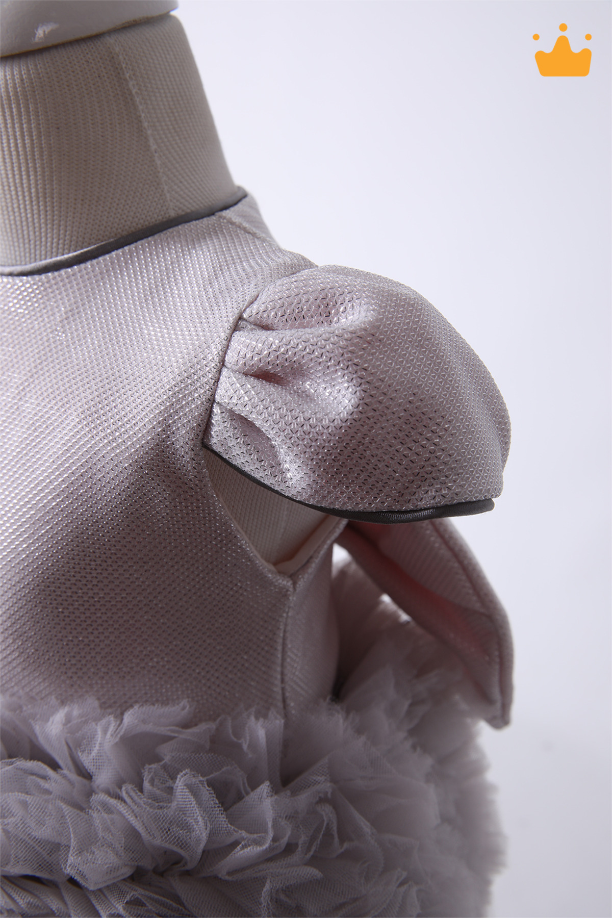 Babyhola 0-3 Yaş Doğum Günü Parti Konsept Tütü Pırıltılı Bebek Elbisesi Dokulu Açık Pembe Gri fotoğrafı 3 (önizleme)