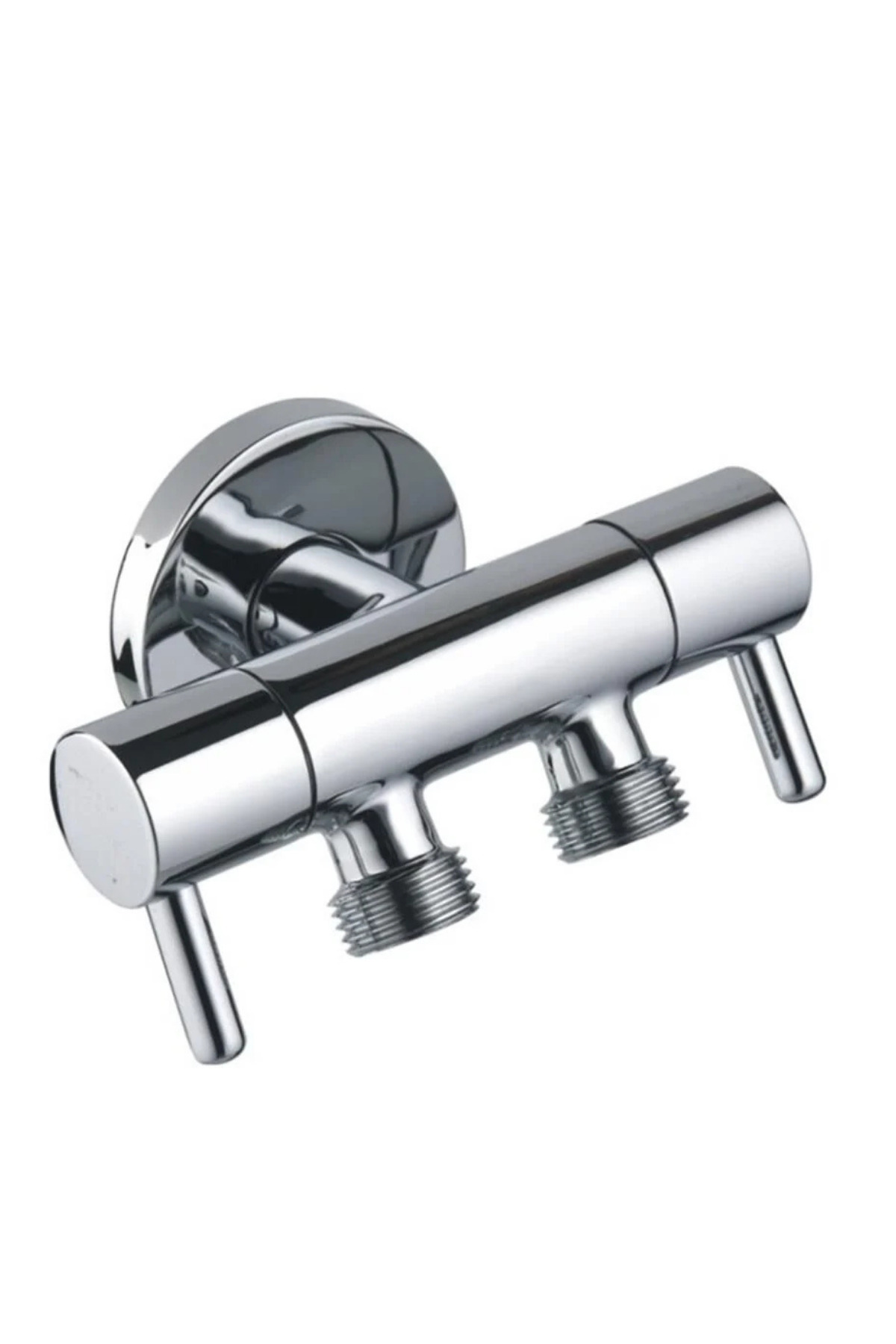 MegaVitrin Tema Multi Taharet Musluğu Çift Çıkışlı Ara Musluk | 1/2-3/8-3/8 Klozet ve Rezervuar Bağlantı