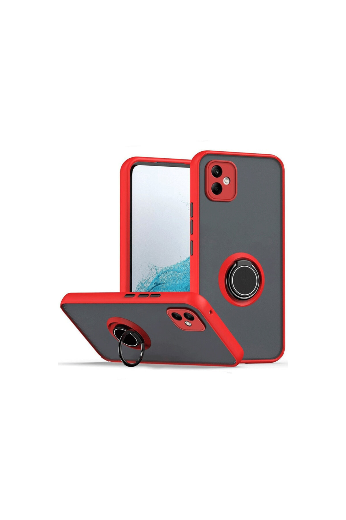 Samsung Galaxy A06 İçin Kamera Korumalı Yüzüklü Kılıf - Leke Tutmaz Mat ve Dayanıklı Yapı