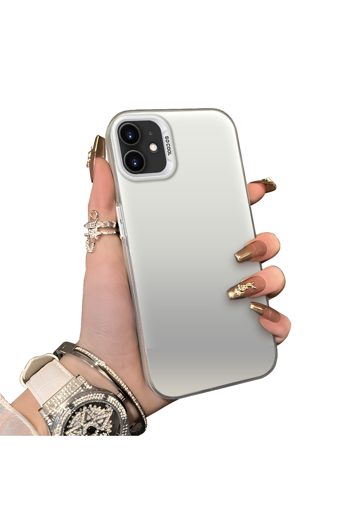 iPhone 11 Compatible Silicone Edge Hard Rear Anti Fall Phone Case