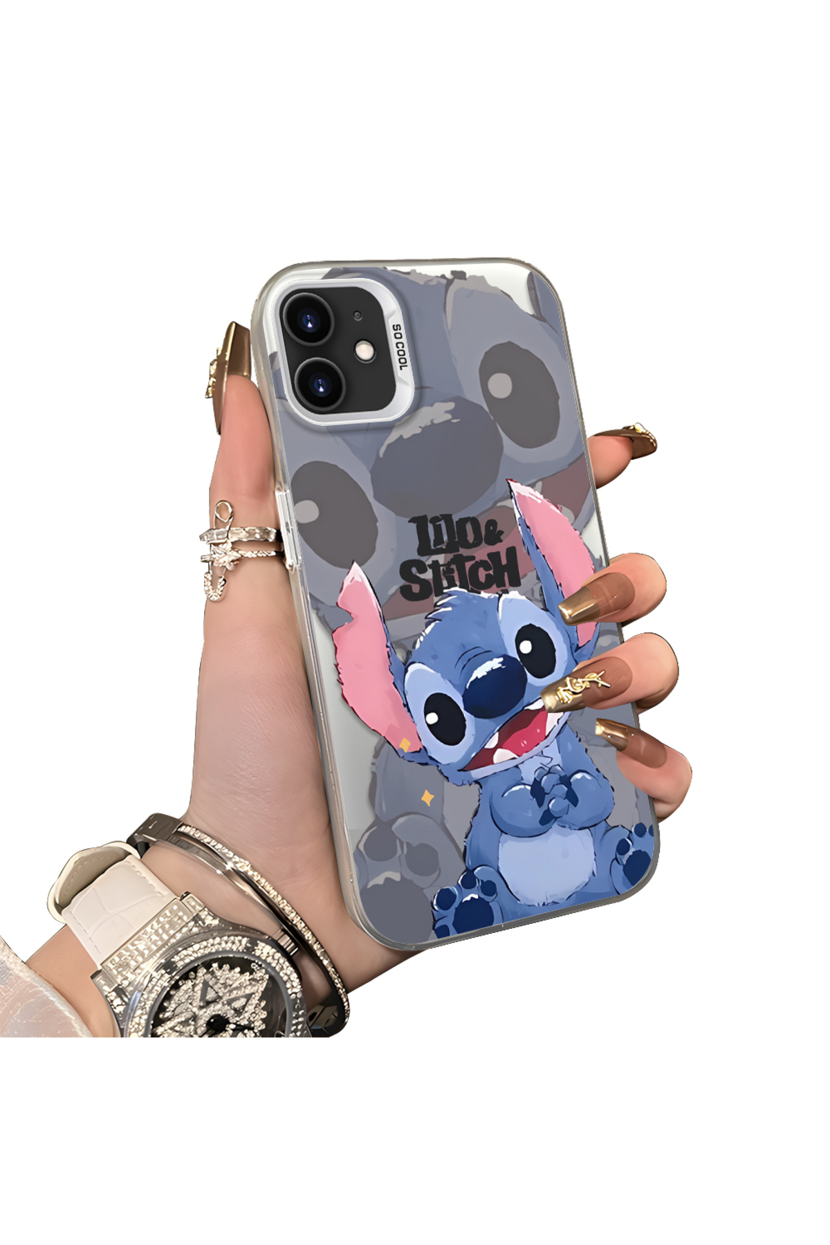 iPhone 11 Compatible Silicone Edge Hard Back Anti Fall Stitch Pattern Case
