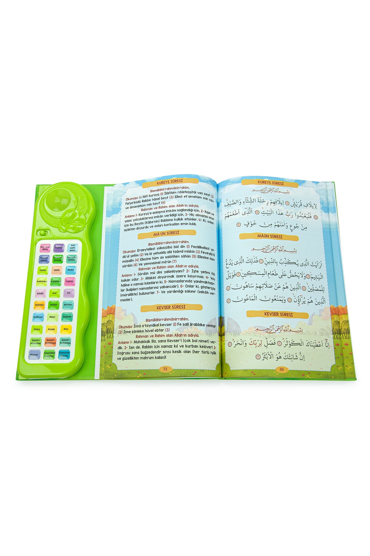 ihvan online Çocuklar İçin Sure Dua Öğreten Cihaz Sesli Yasini Şerif Kitabı Yeşil fotoğrafı 4 (önizleme)