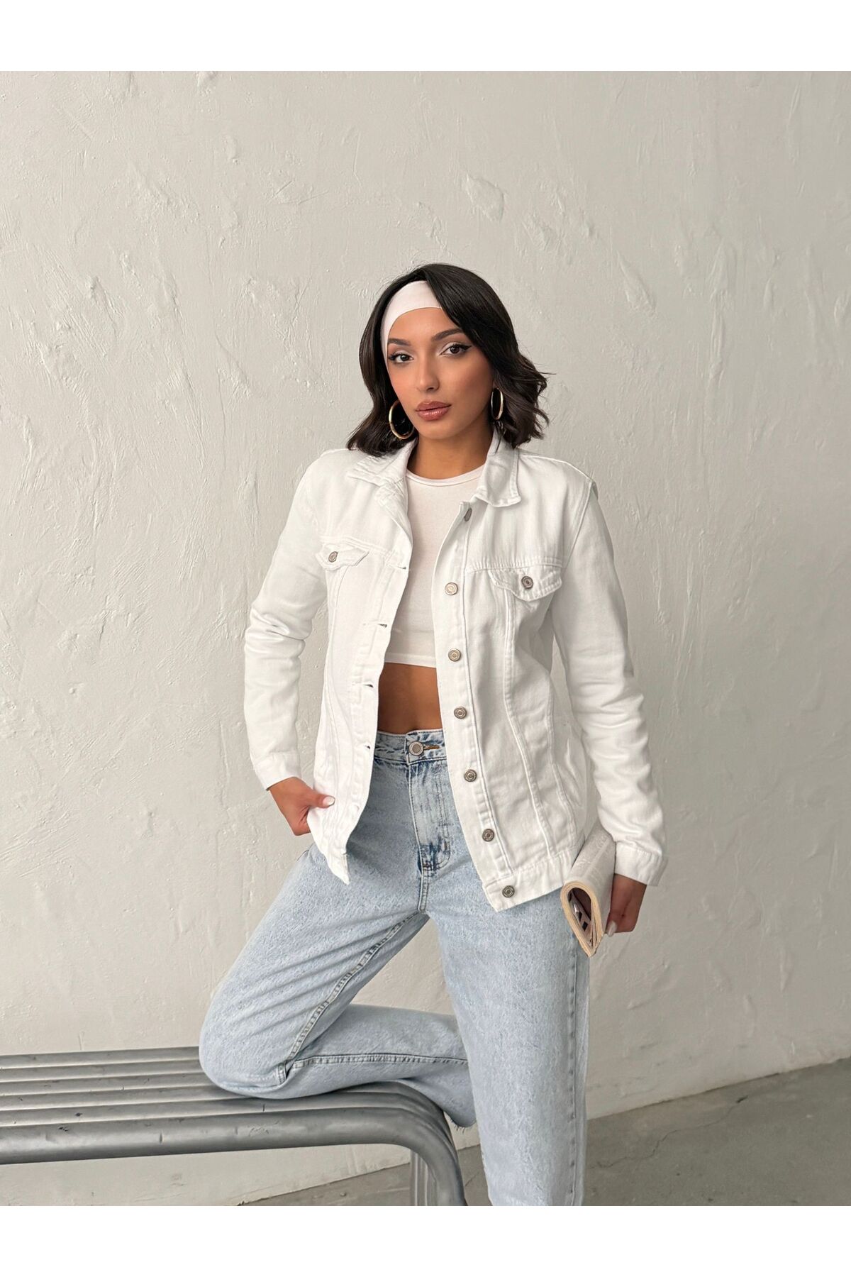 blue wings denım co.  FULL DÜĞME KAPAMA KETEN CEKET - Görsel 3