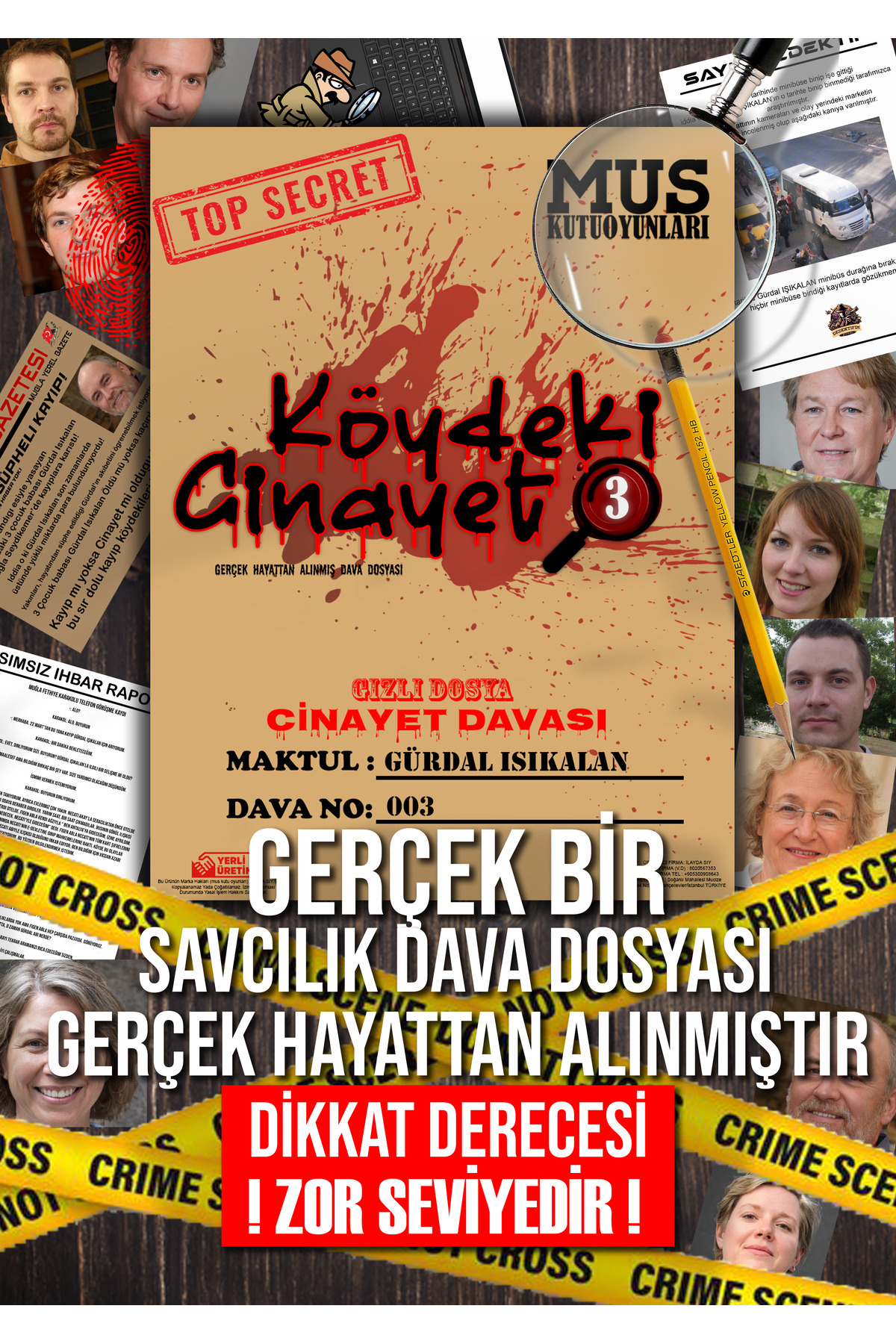 MUS Kutu Oyunları 5 Farklı Dava Tek Pakette Dedektif Oyunu Katil Kim Suçlu Bulma Kutu Oyunu Zor Seviye Dava Dosyası fotoğrafı 4 (önizleme)