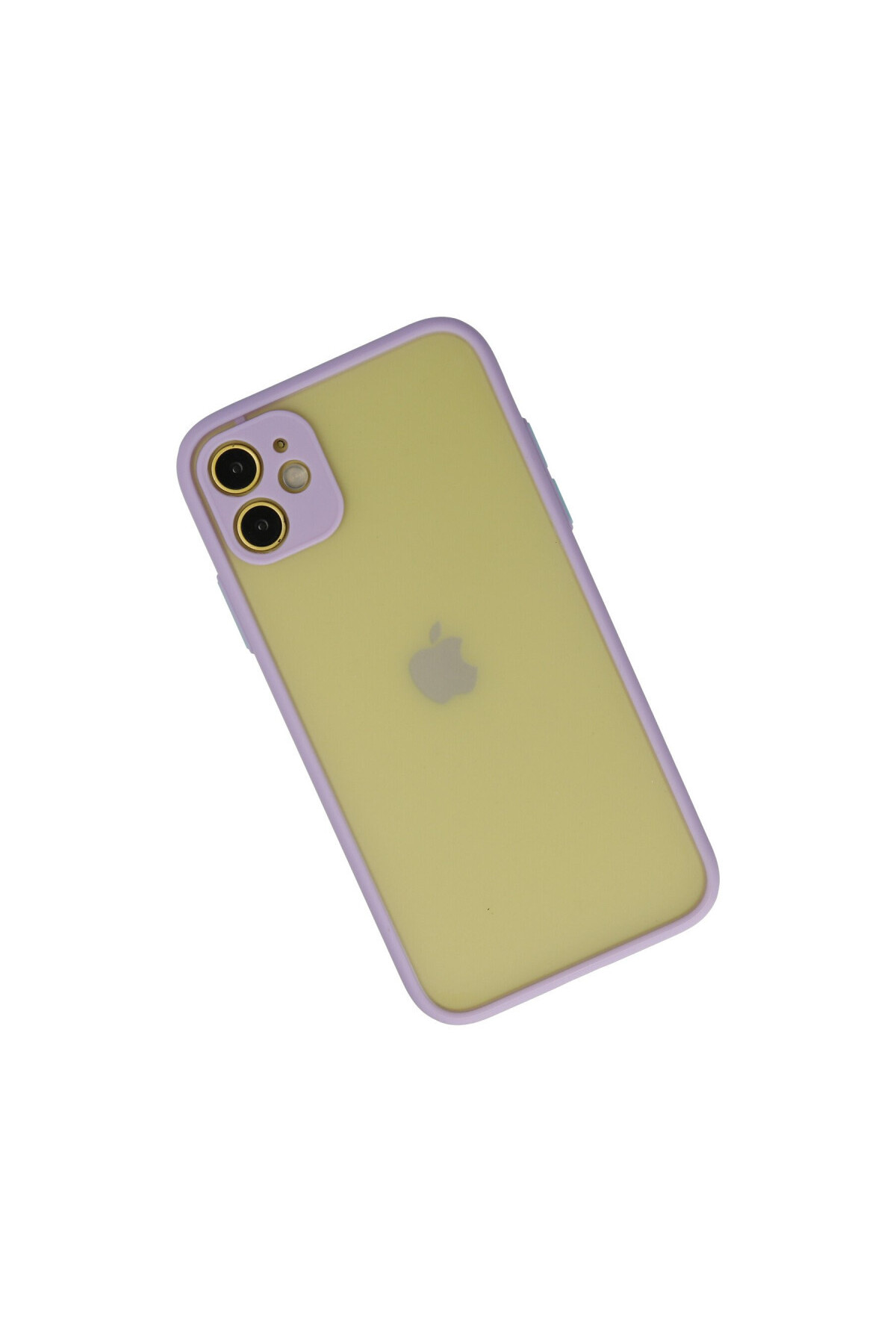 iPhone 11 İçin Uyumlu Buzlu Tasarım Renkli Tuş Mat Tasarım Sararmaz Kılıf