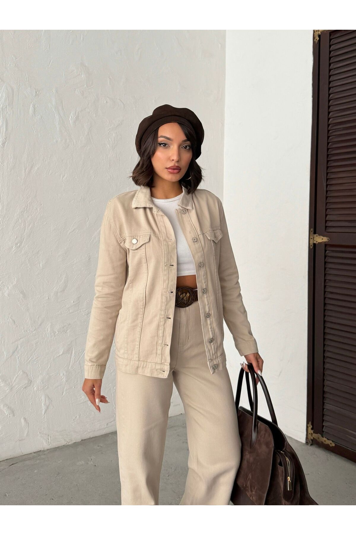 Blue Wings  FULL DÜĞME KAPAMA KETEN CEKET - Görsel 6