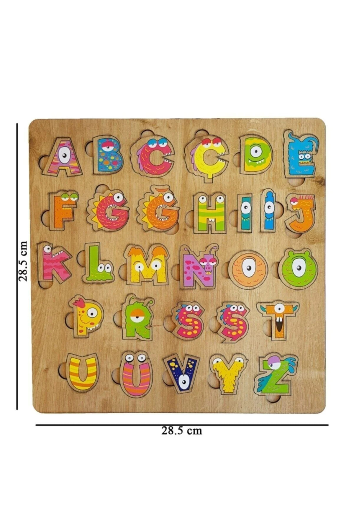 پازل چوبی آموزشی حروف الفبا – حروف رنگی – ۲۸.۵ × ۲۸.۵ سانتی‌متر