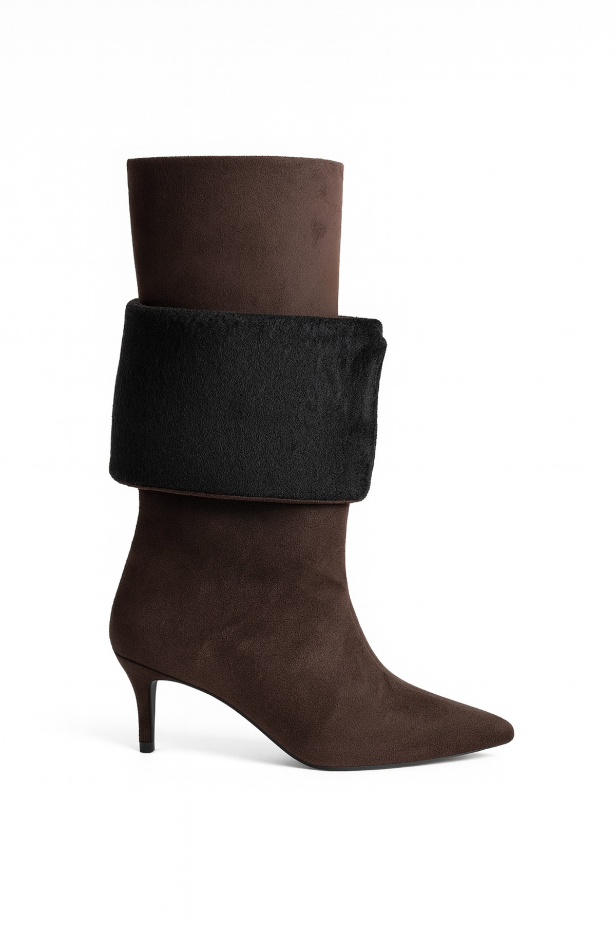 Giydim Gidiyor  LuxeWarm Süet İnce Topuklu Çizme Kahverengi - Görsel 3