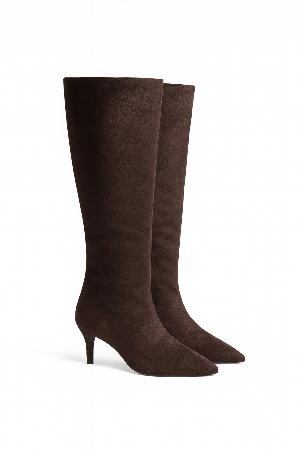 Giydim Gidiyor  LuxeWarm Süet İnce Topuklu Çizme Kahverengi