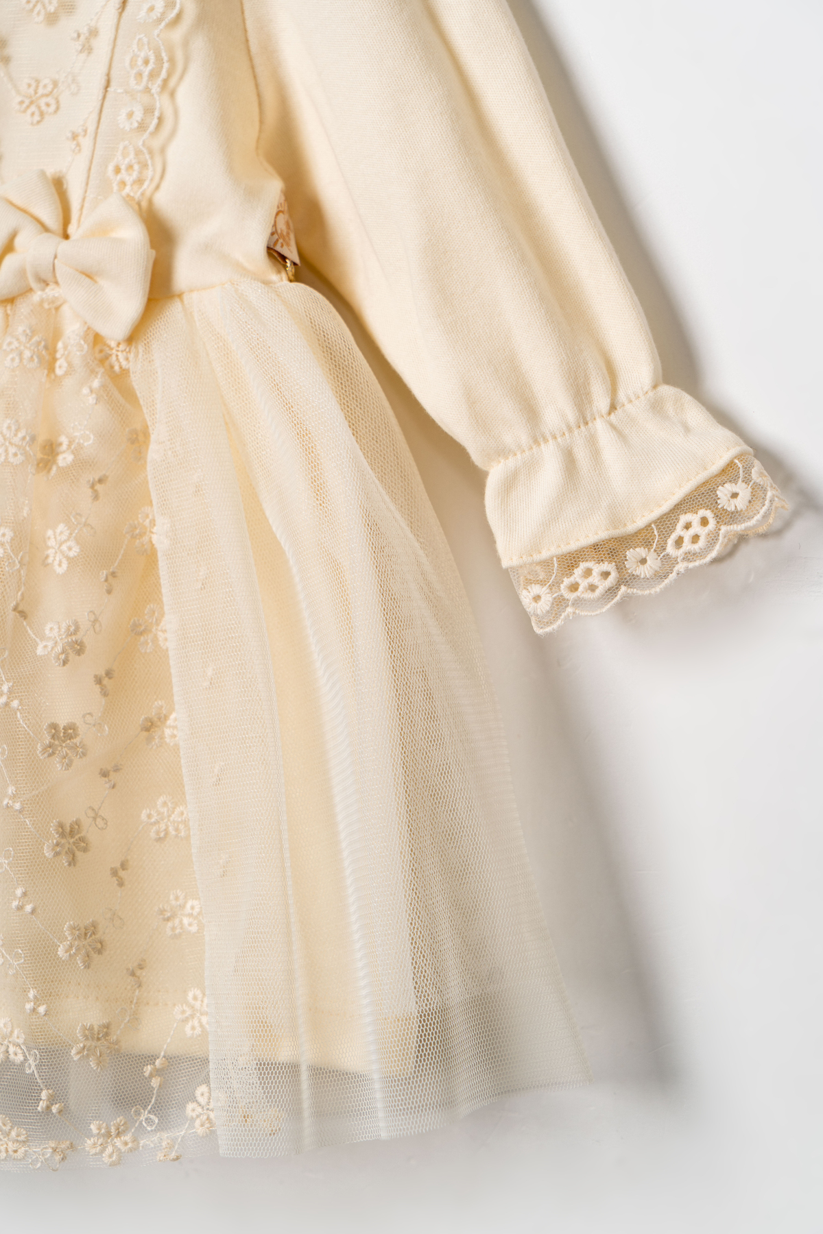 Miniday Baby Kız Bebek Mevlütlük Elbise Bandanalı Dantelli ELB1068 fotoğrafı 2 (önizleme)