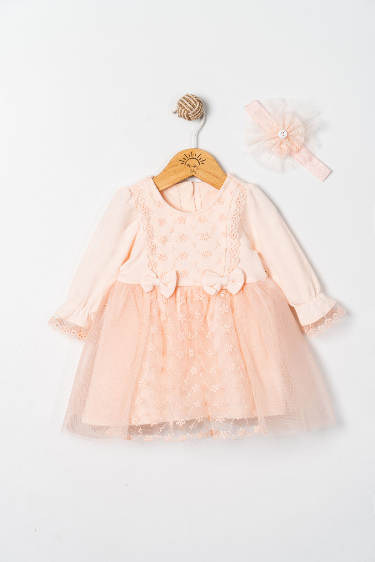 Miniday Baby Kız Bebek Mevlütlük Elbise Bandanalı Dantelli Yeni doğan Hastane çıkışı Gelinlik Abiye Mevlitlik 68 fotoğrafı 4 (önizleme)