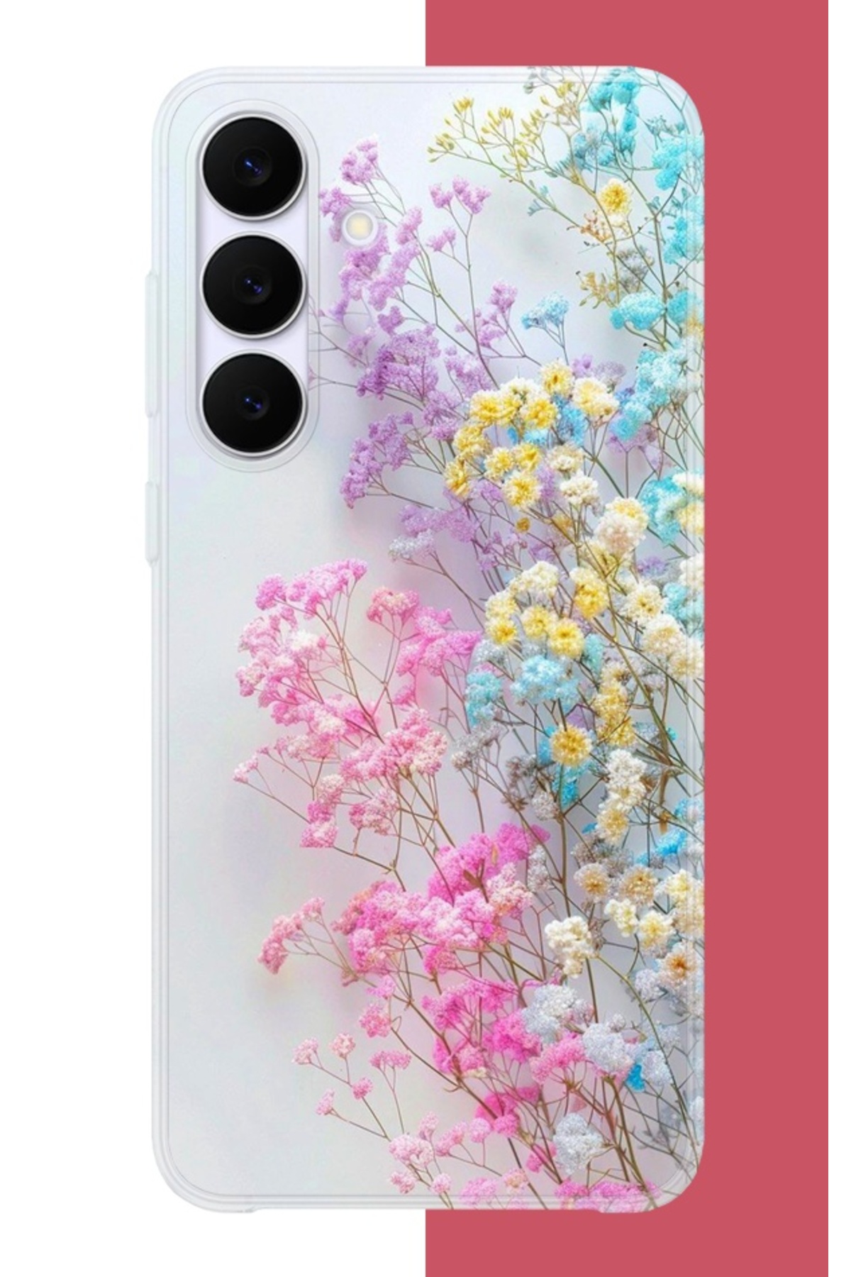 Samsung Galaxy S25 Fe Compatible Colorful Floral Pattern Silicone Case