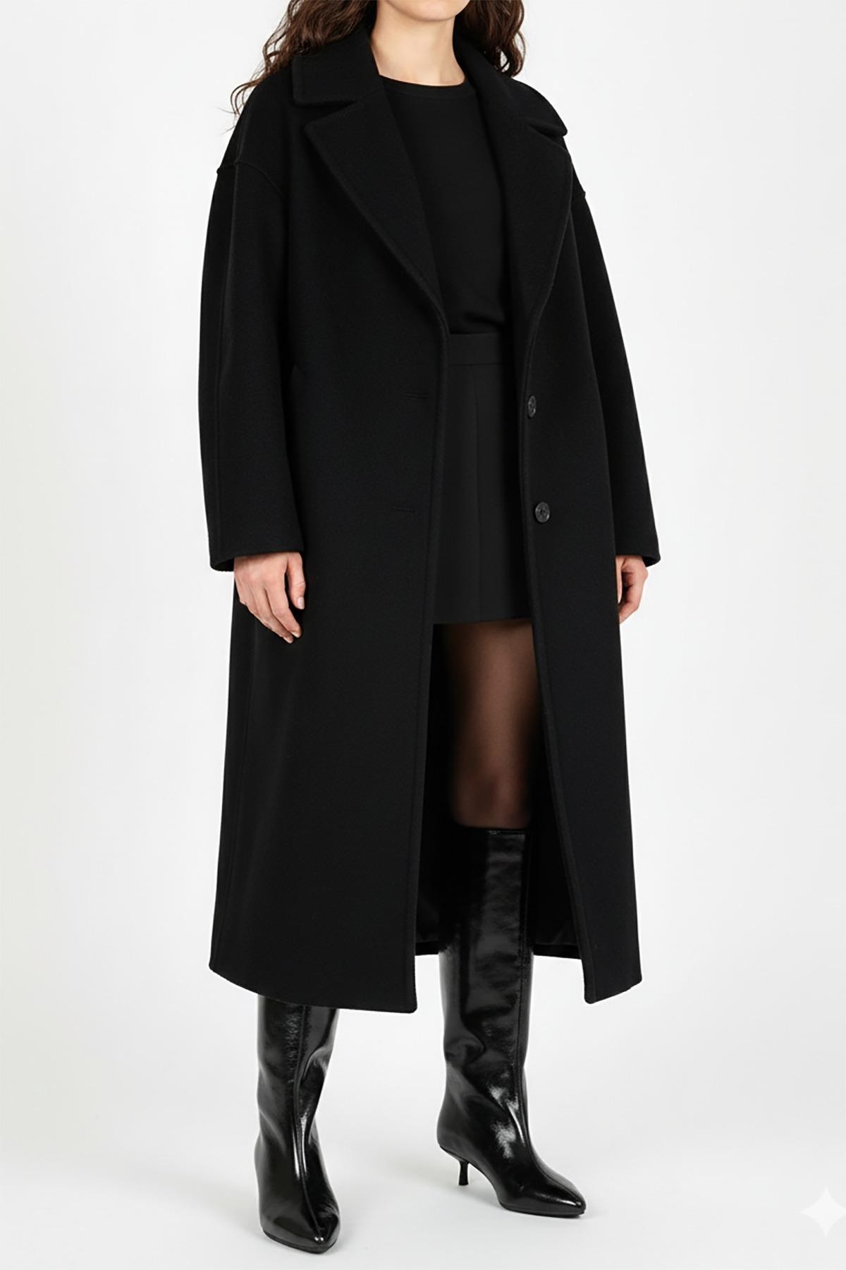 TrendyAnka  Jennifer Siyah Kısa Kitten Sivri Topuklu İçi Kürklü 4 Cm Alçak Topuklu Kadın Çizme Siyah - Görsel 5