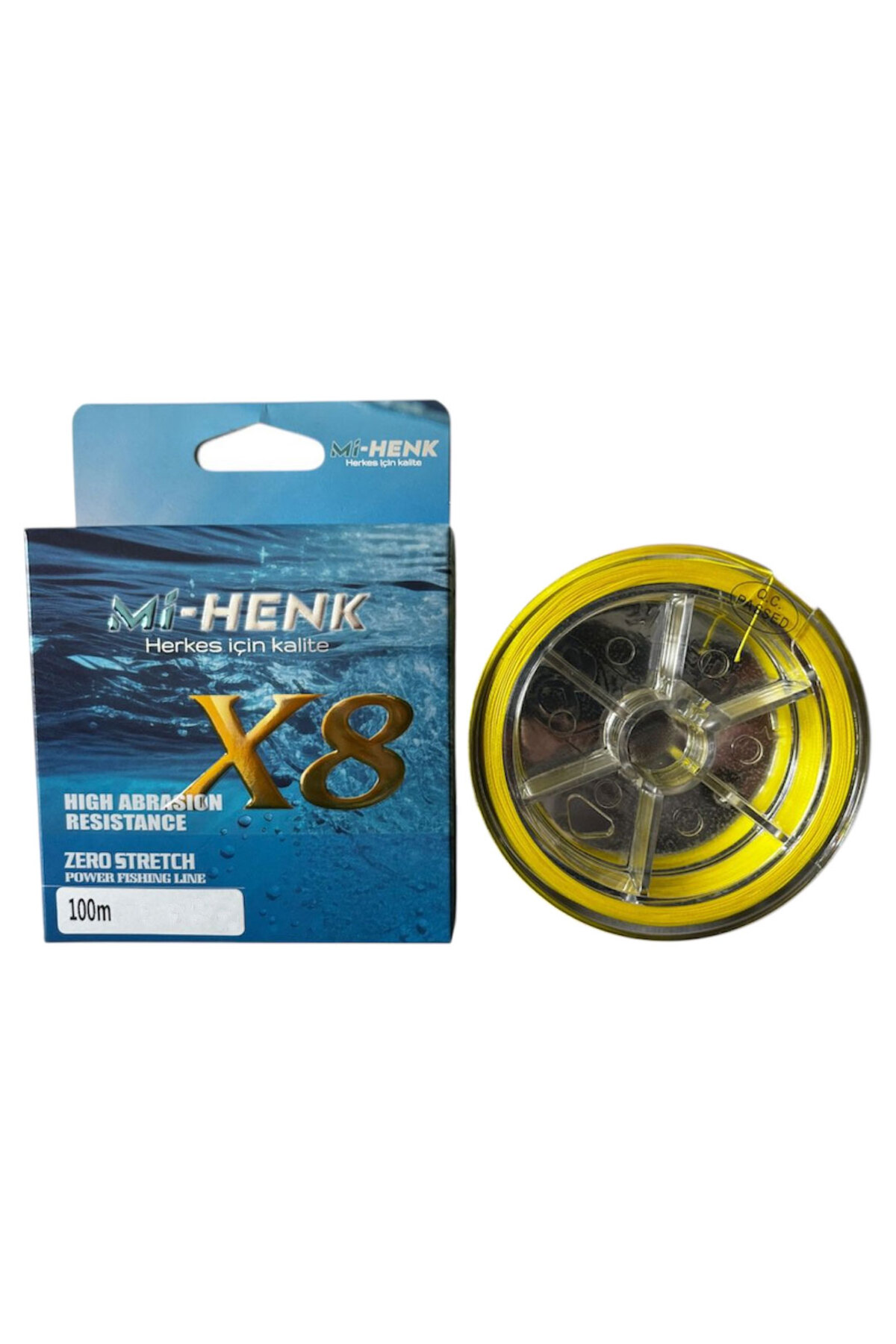 Mihenk Mi-Henk 8X 100m Sarı İp - Örgü Misina 2,0 pe 0,234 mm 14 kg