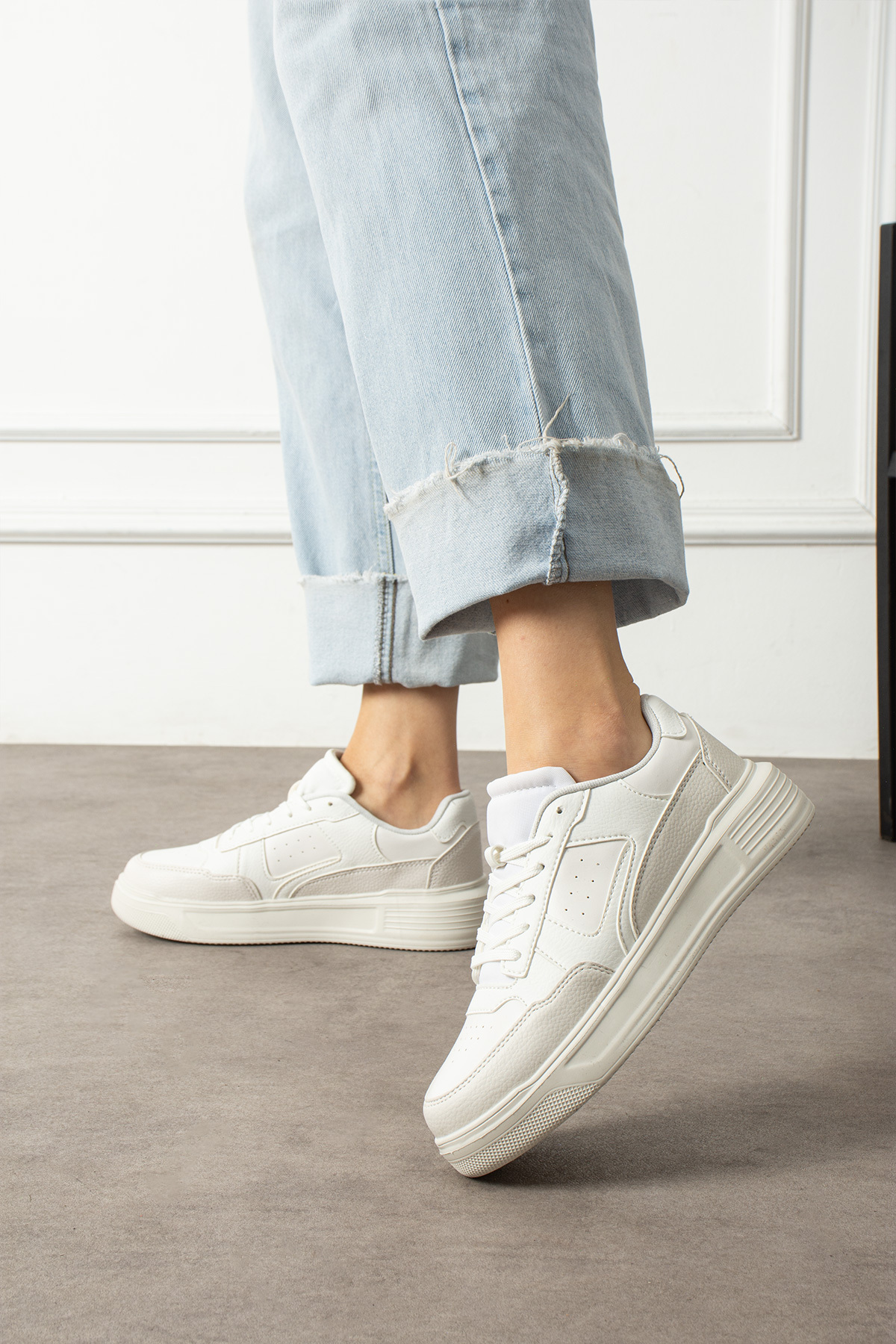 pasyone  Beyaz Kadın Sneaker Günlük Ayakkabı - Görsel 2