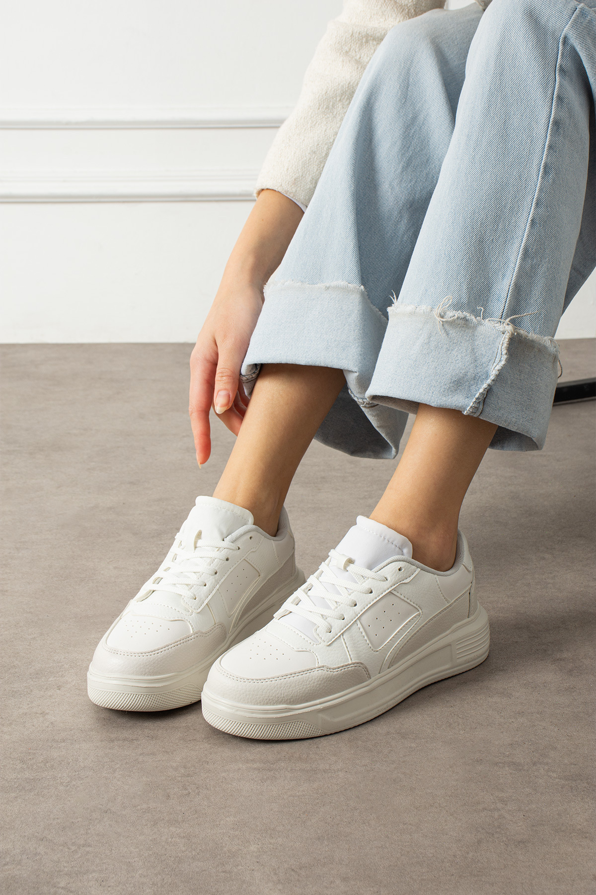 pasyone  Beyaz Kadın Sneaker Günlük Ayakkabı