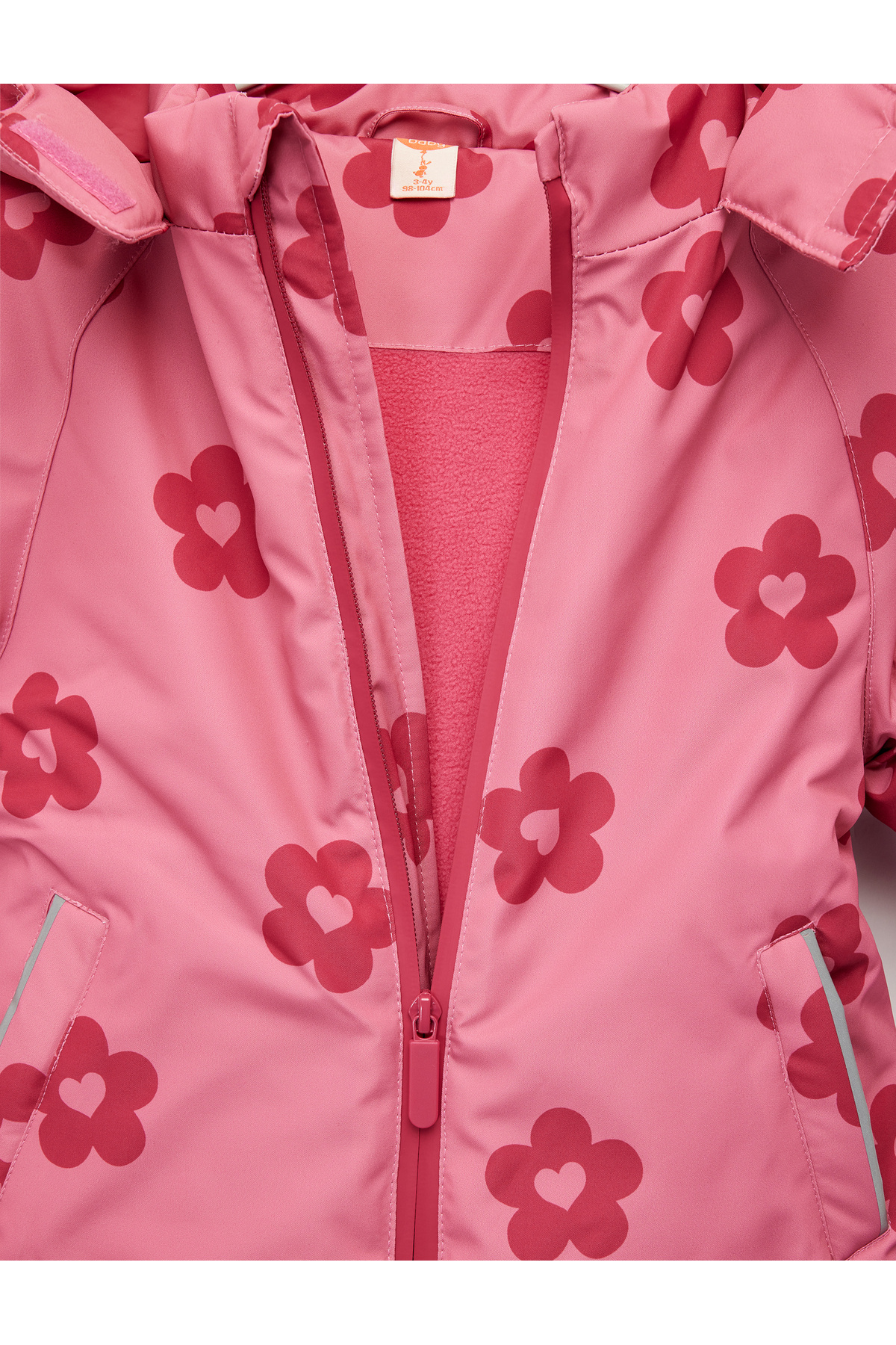 Koton Uzun Kollu Çiçekli Fermuarlı Kapşonlu Kar Tulumu fotoğrafı 4 (önizleme)