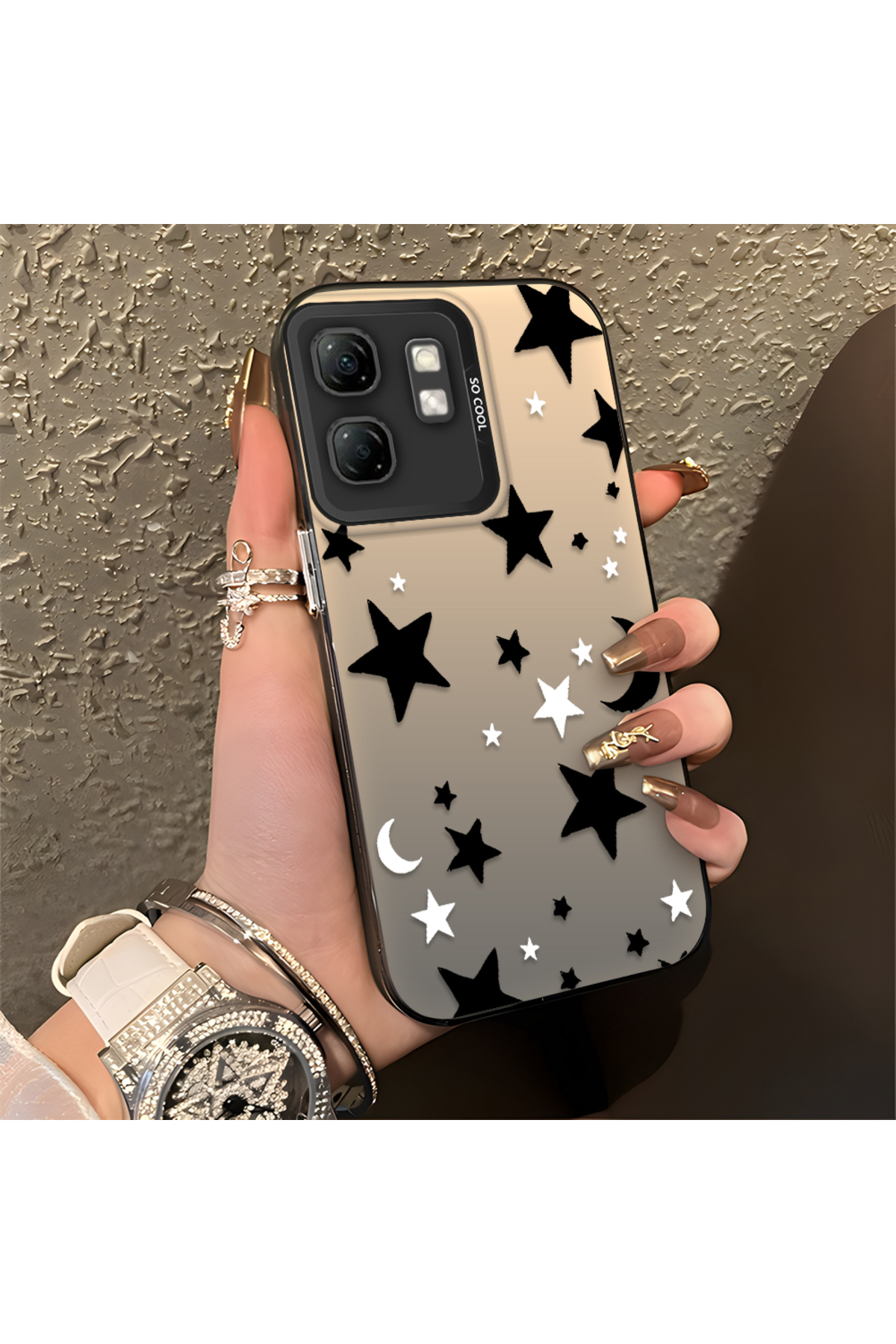Infinix Smart 9 Compatible Case Stars Hard shell Anti-fall Phone Case