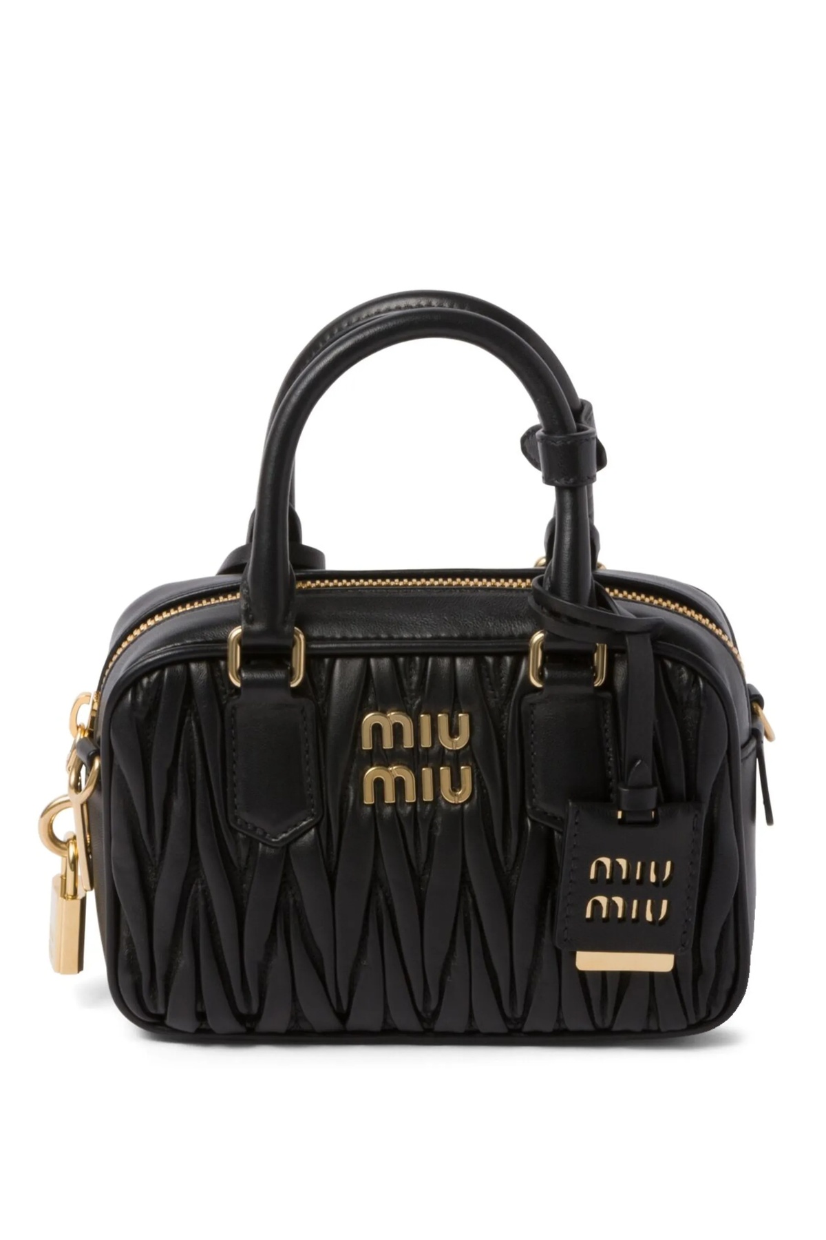 Miu Miu Arcadie Quilted nappa leather bag Top Handbag Shoulder With Crossbody Strap