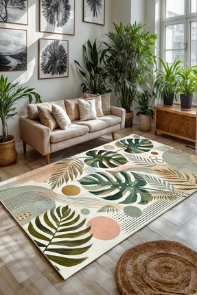 Halise Home Yıkanabilir Kaymaz Taban Dijital Baskılı Halı,Yolluk