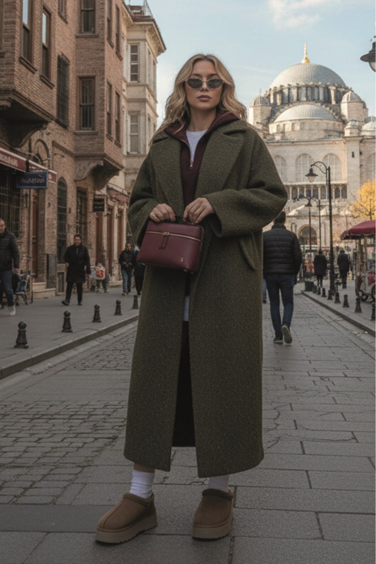 Toridas  Kışlık Astarlı Detaylı Kadın Kaşmir Kaban - Görsel 2