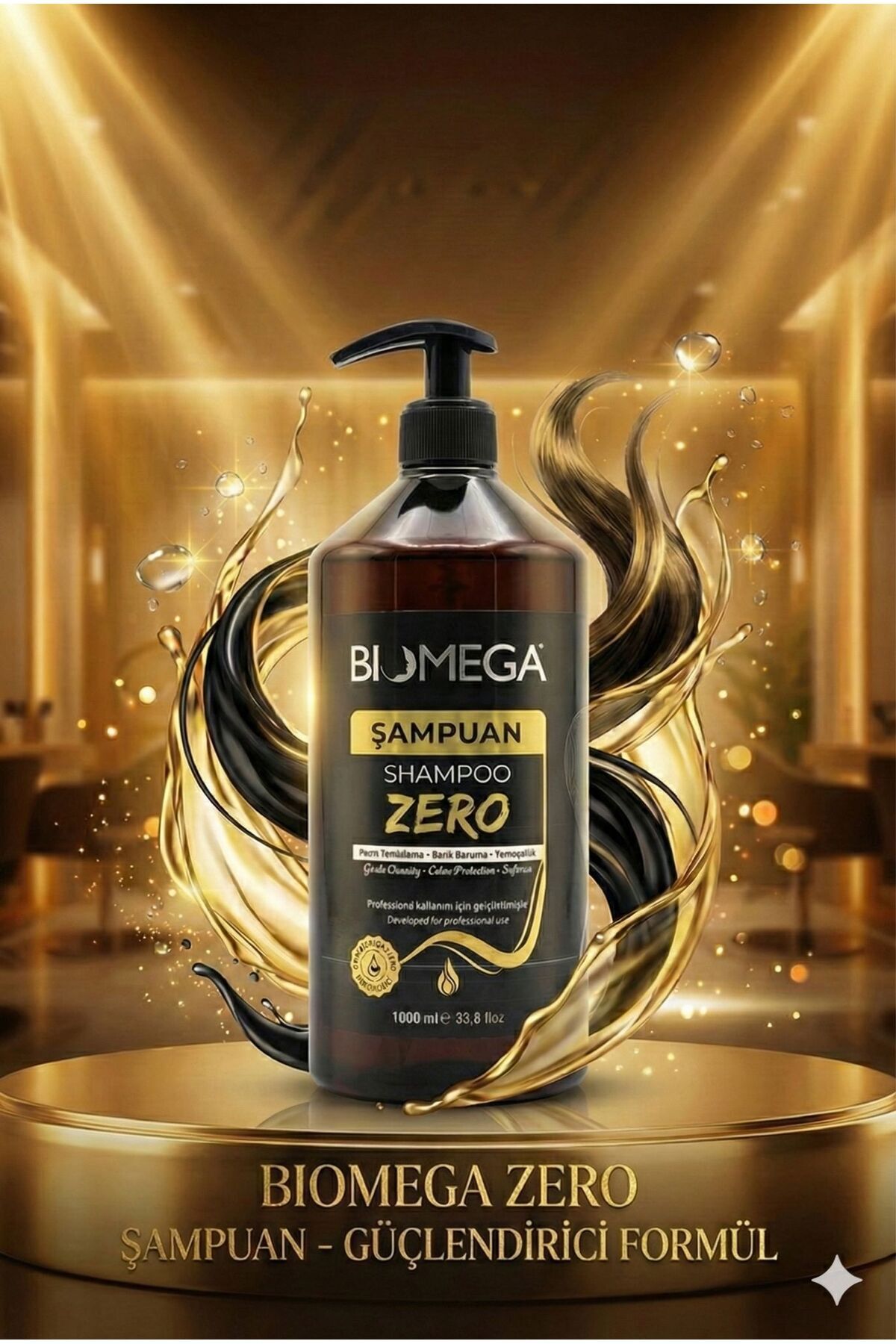 Biomago BIOMEGA Zero İşlem Görmüş Saçlar İçin Profesyonel Bakım Şampuanı 1000 ...