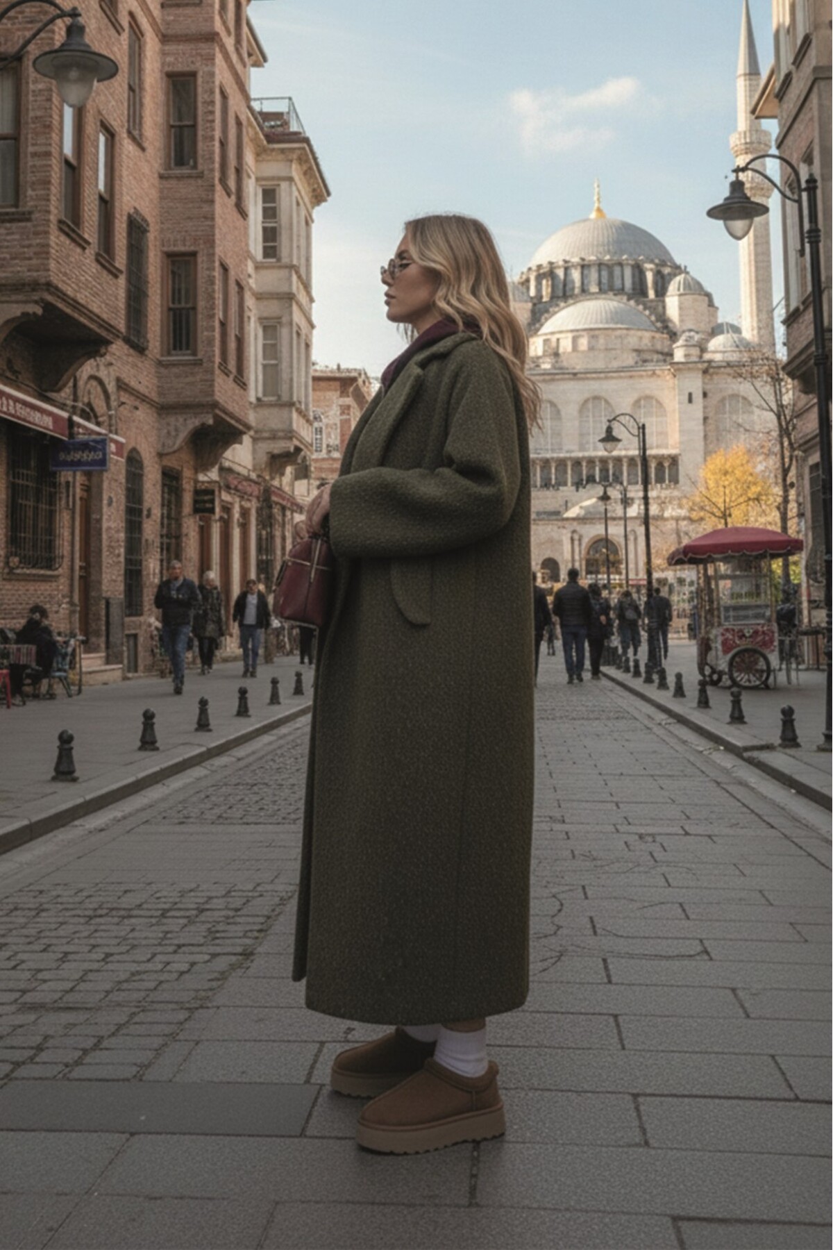 Toridas  Kışlık Astarlı Detaylı Kadın Kaşmir Kaban - Görsel 4