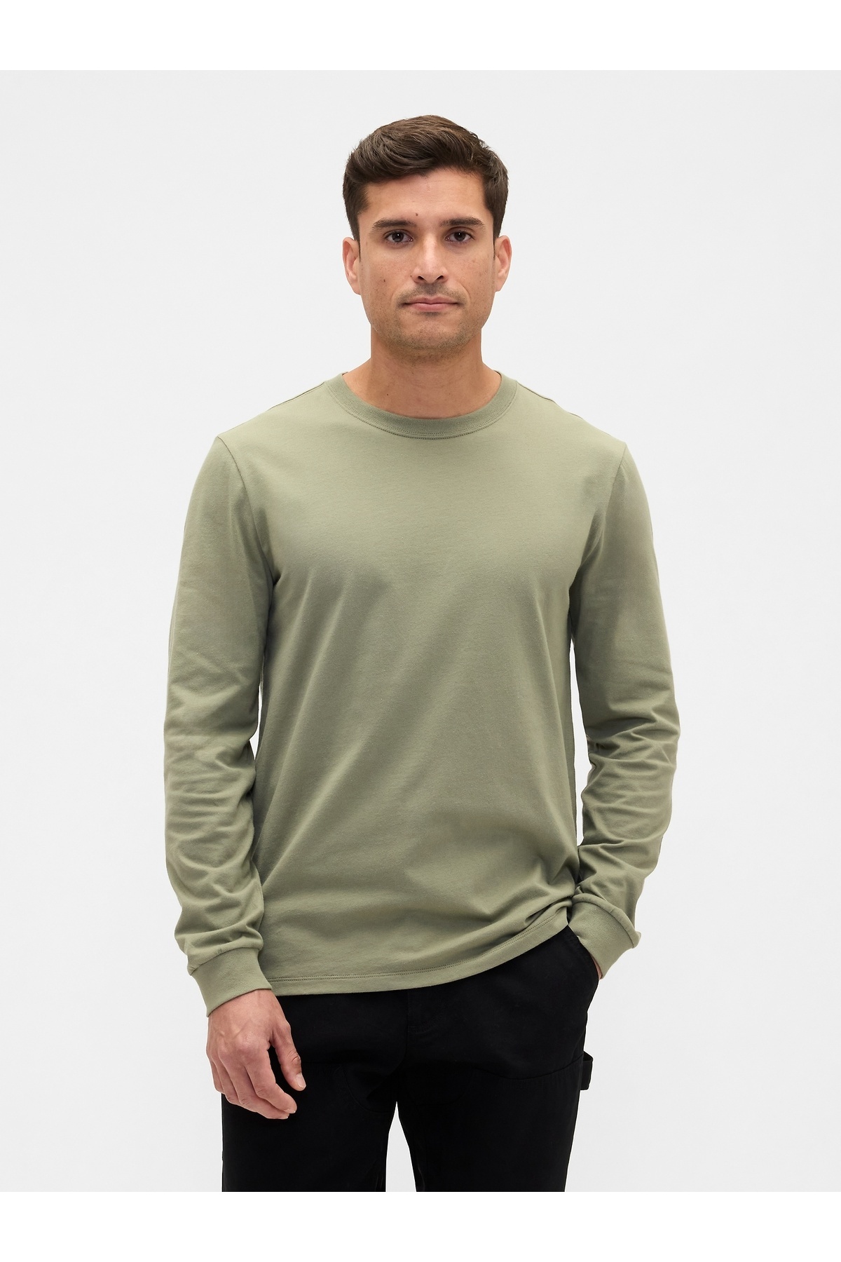 گپ تی‌شرت یقه گرد نرم خاکی مردانه برای استفاده روزمره