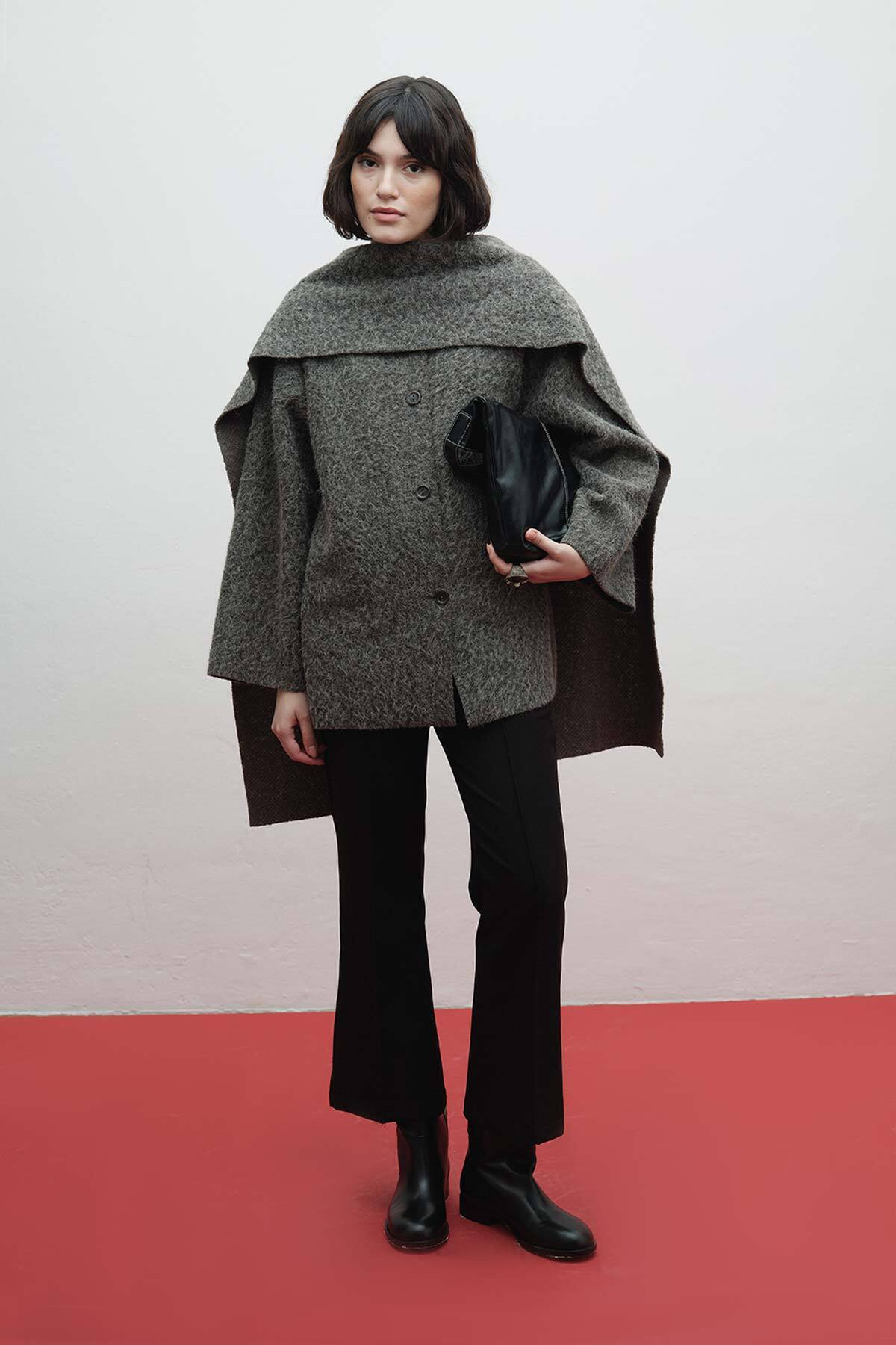 Hooopstore Çıkarılabilir Atkılı Antrasit Kaban