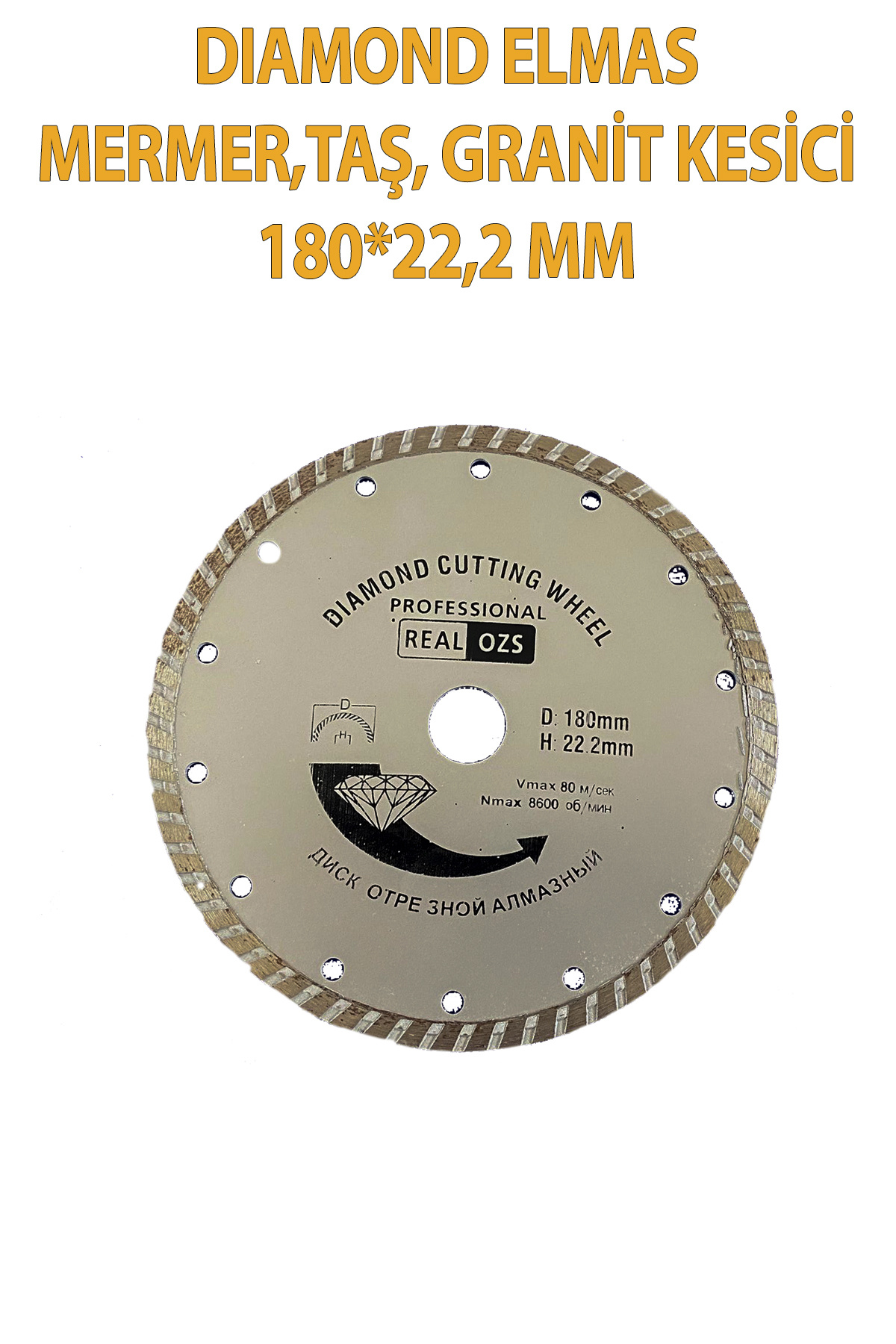 Trendhouse Dıamond Elmas Mermer, Taş, Granit Kesici, Ağız 180 Mm X 22,2 MM Spiral