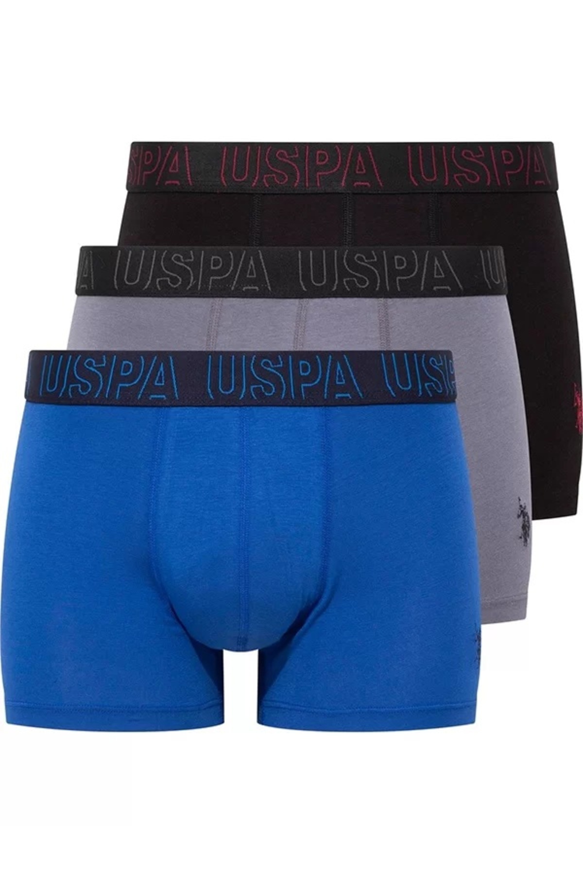 یو اس پولو شلوارک باکسر لیکرا پارچه مودال نخی مردانه، بسته 3 عددی