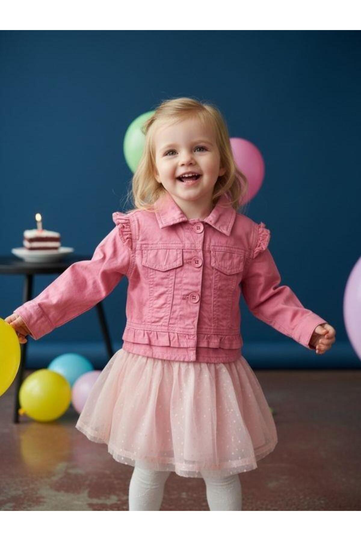 Zekids Kız Bebek Cep Detaylı İnce Mevsimlik Ceket fotoğrafı 4 (önizleme)